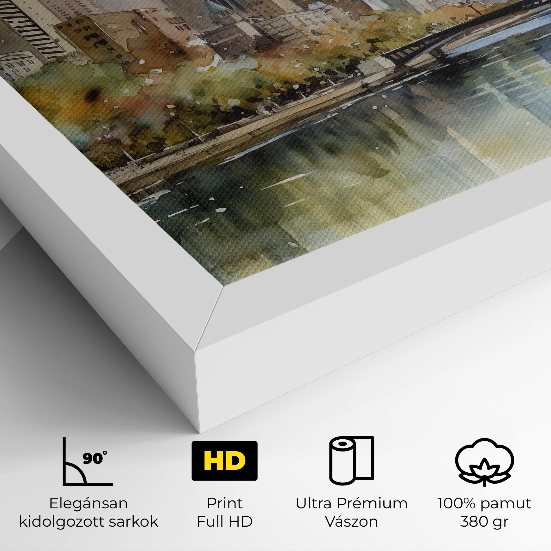 Vászonkép City Skyline Painting mockup 4