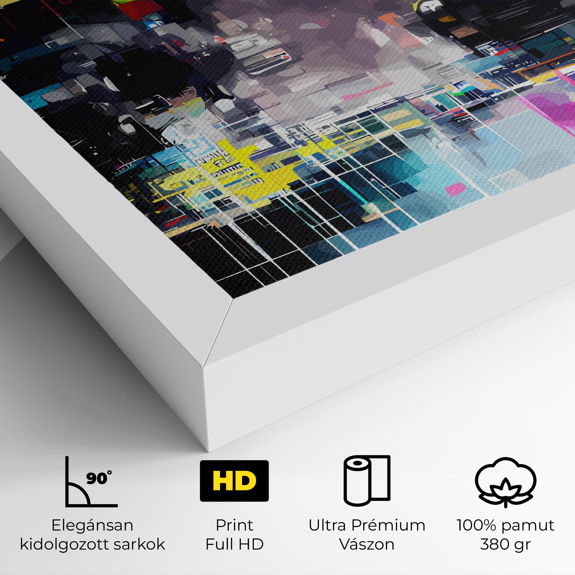 Vászonkép Grunge City Street mockup 4