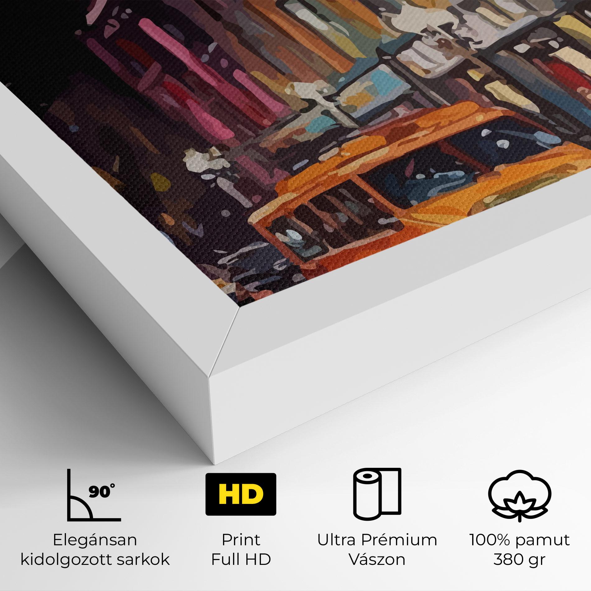 Vászonkép Yellow Car City Art mockup 4