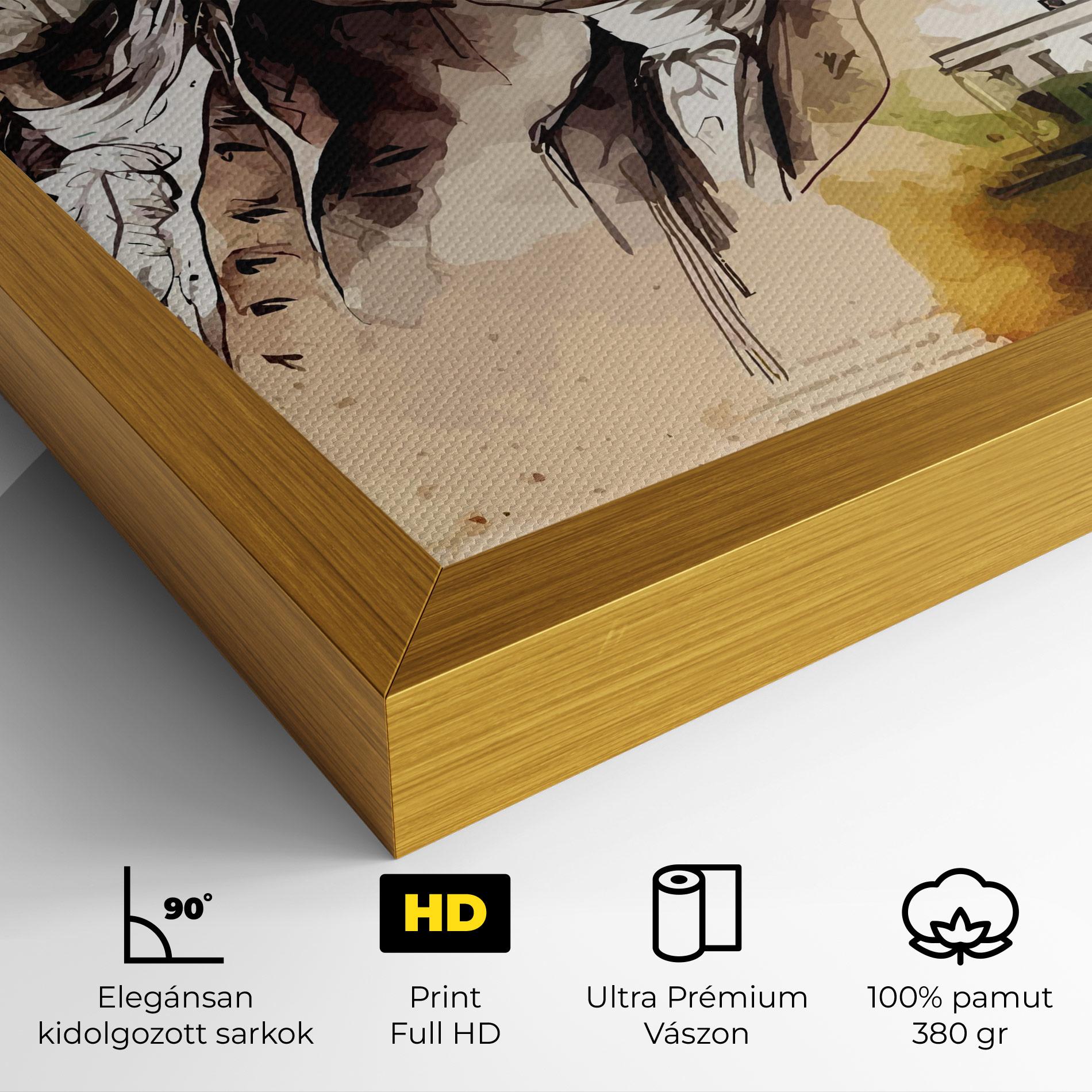 Vászonkép American Art Flag mockup 4