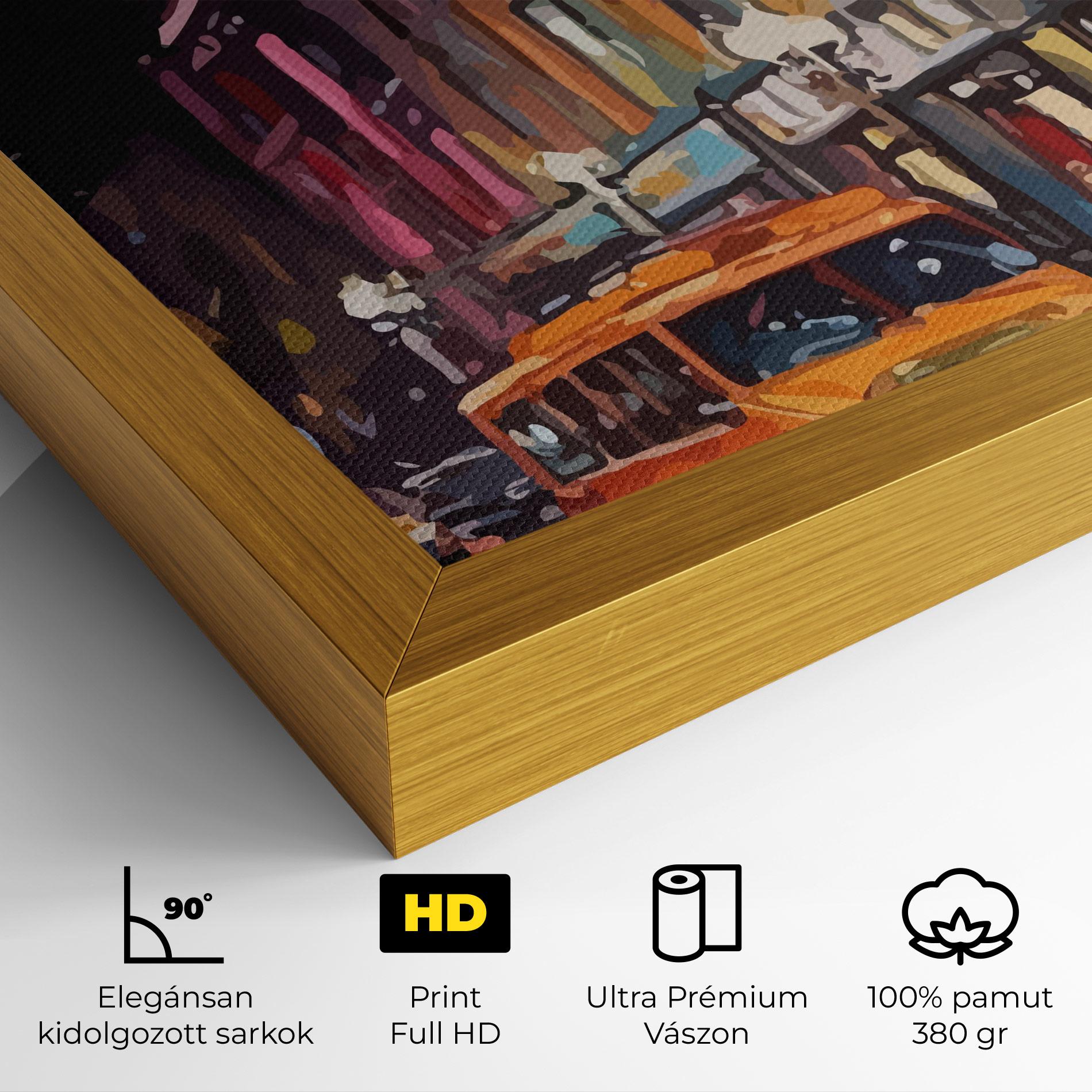 Vászonkép Yellow Car City Art mockup 4