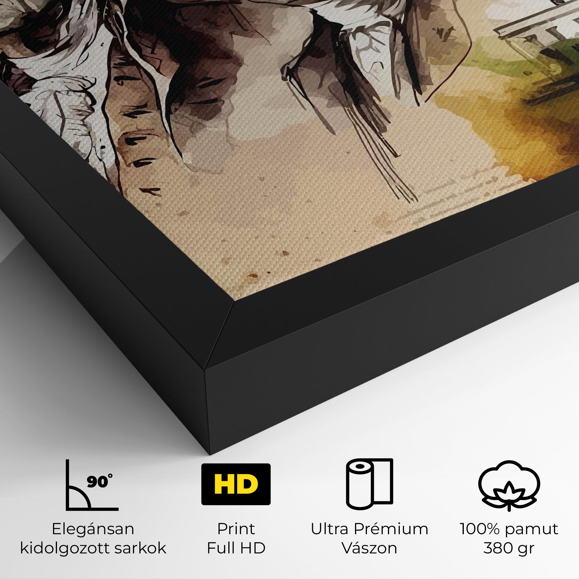 Vászonkép American Art Flag mockup 4