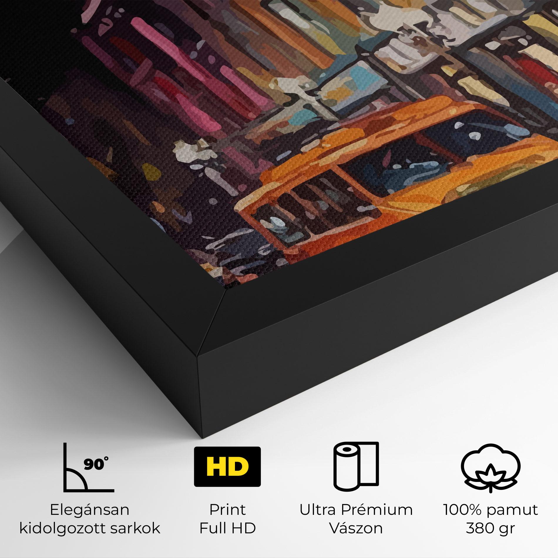 Vászonkép Yellow Car City Art mockup 4