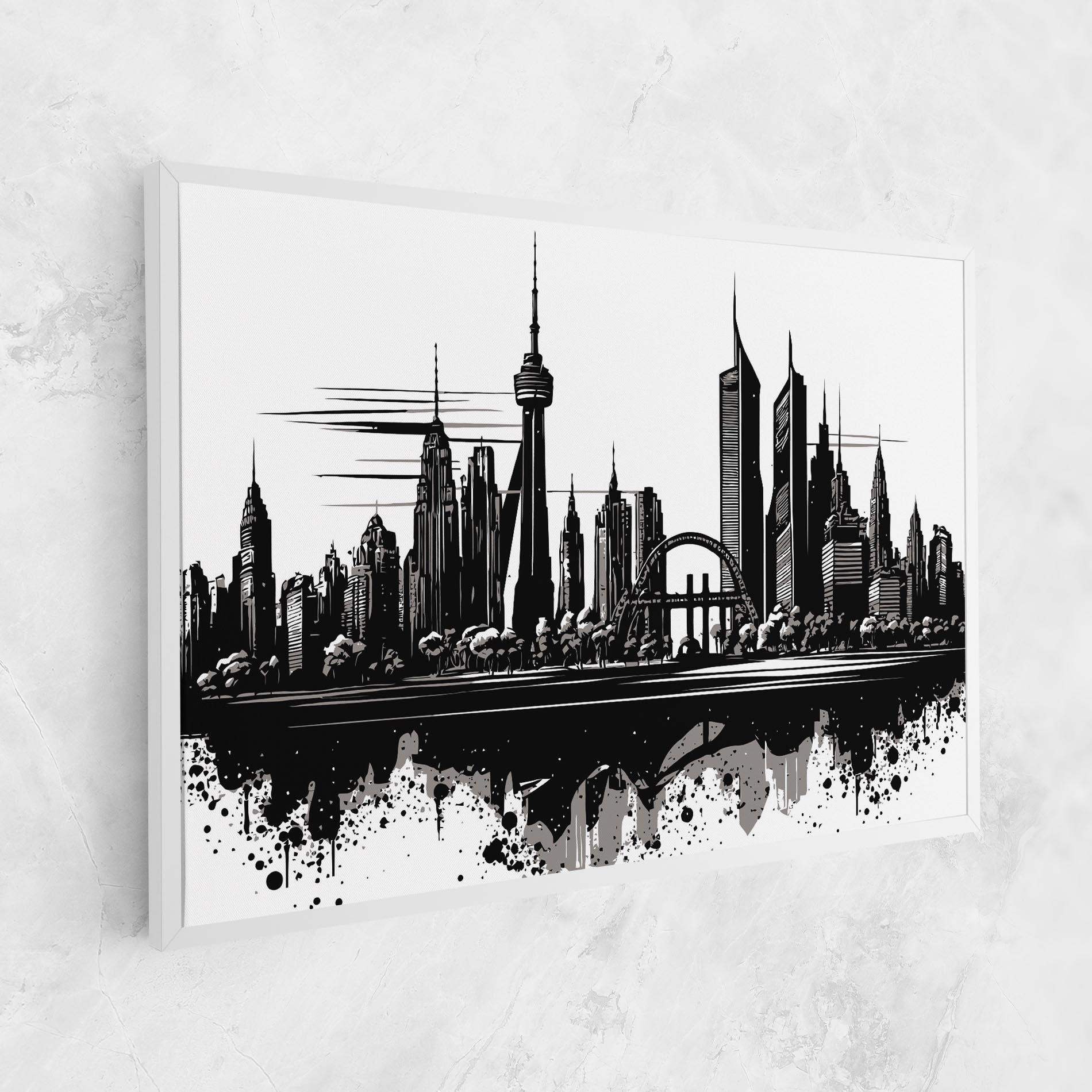 Vászonkép Black Ink City mockup 1