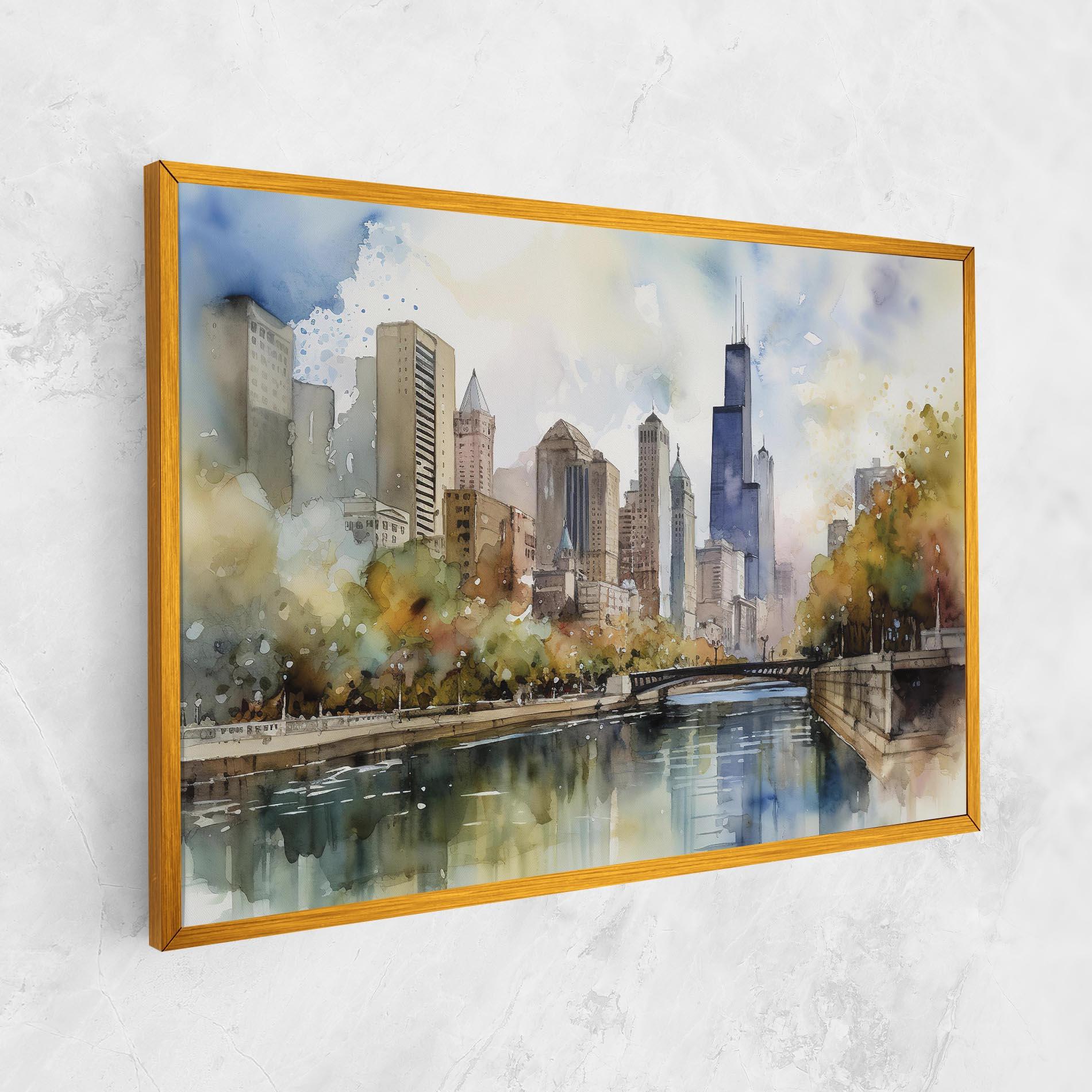 Vászonkép City Skyline Painting mockup 1