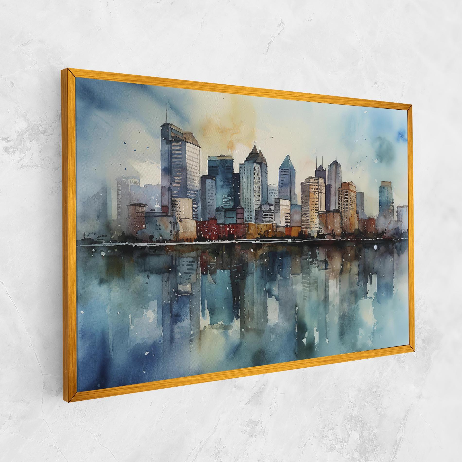 Vászonkép Watercolor City Skyline mockup 1