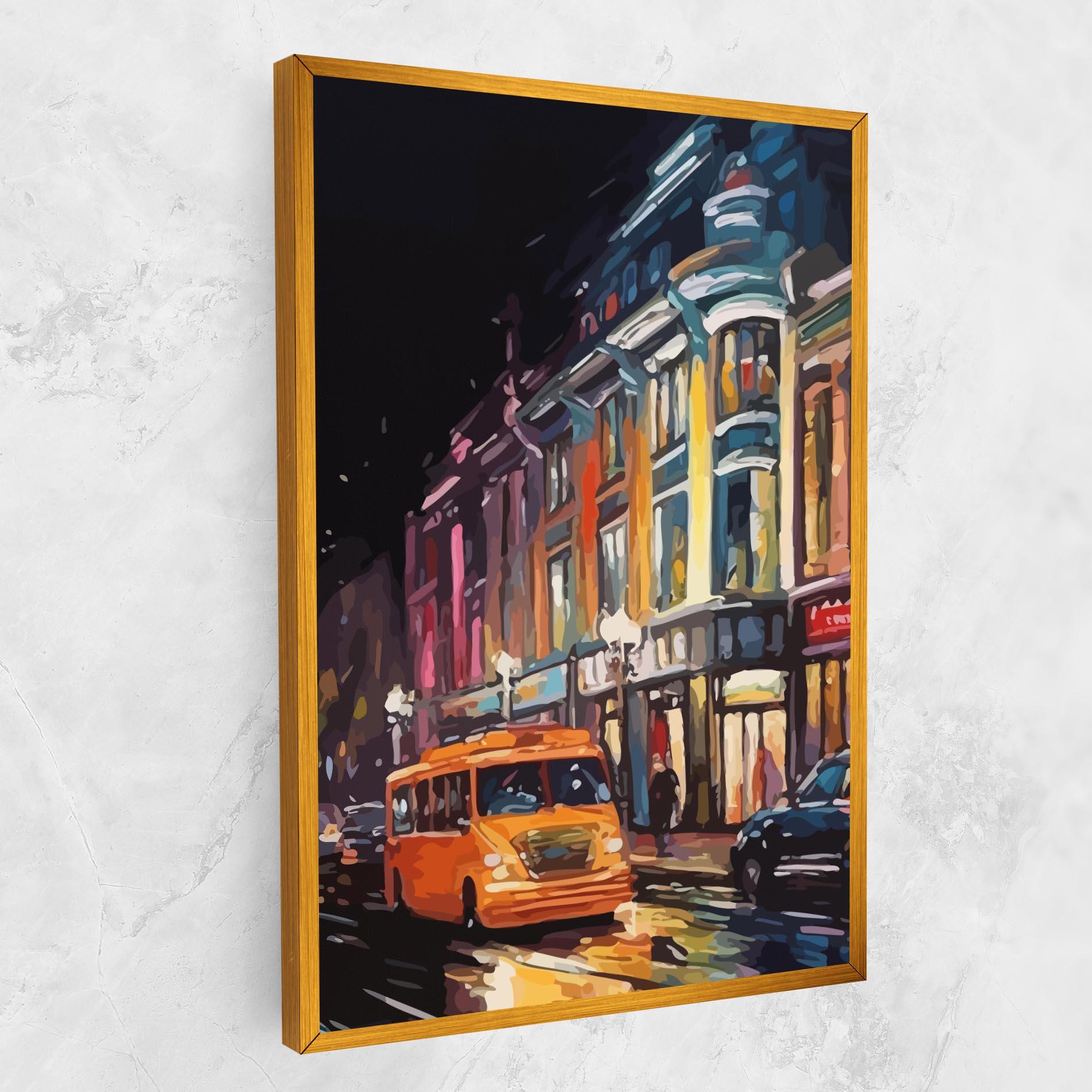 Vászonkép Yellow Car City Art mockup 1