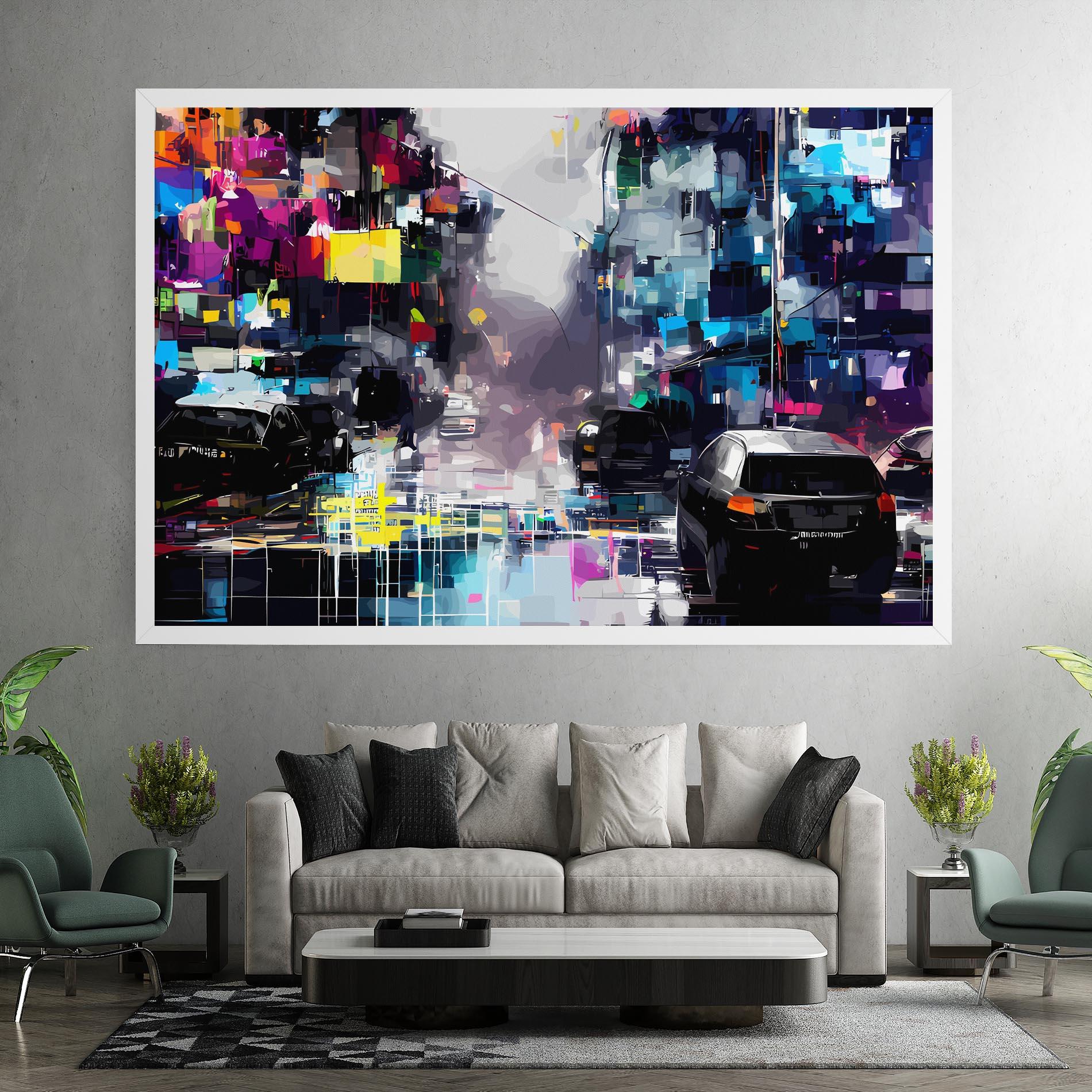 Vászonkép Grunge City Street mockup 7