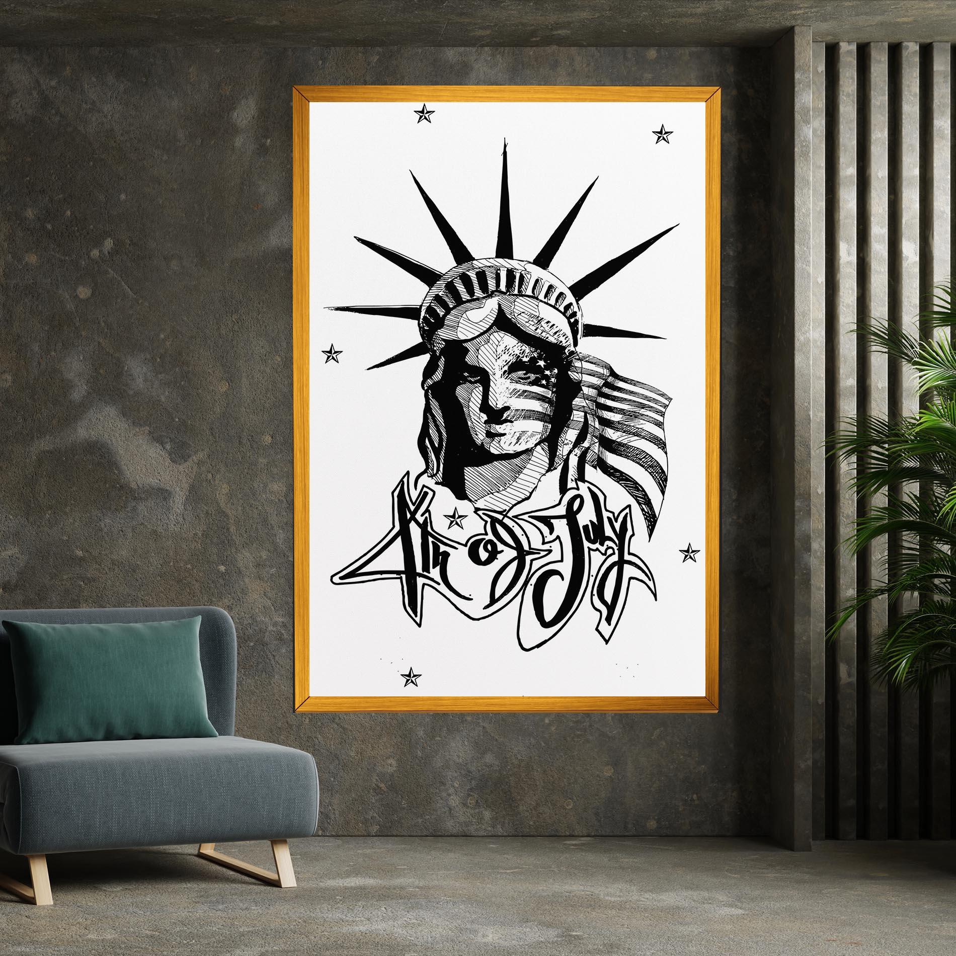Vászonkép Head Of Liberty Statue mockup 7