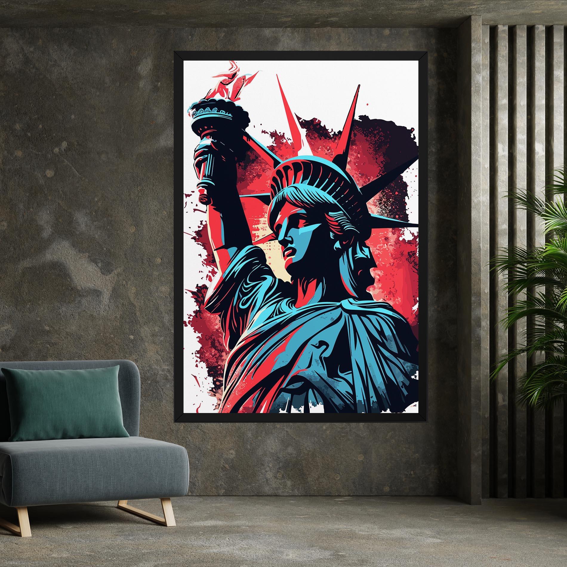 Vászonkép Liberty Statue Art mockup 7