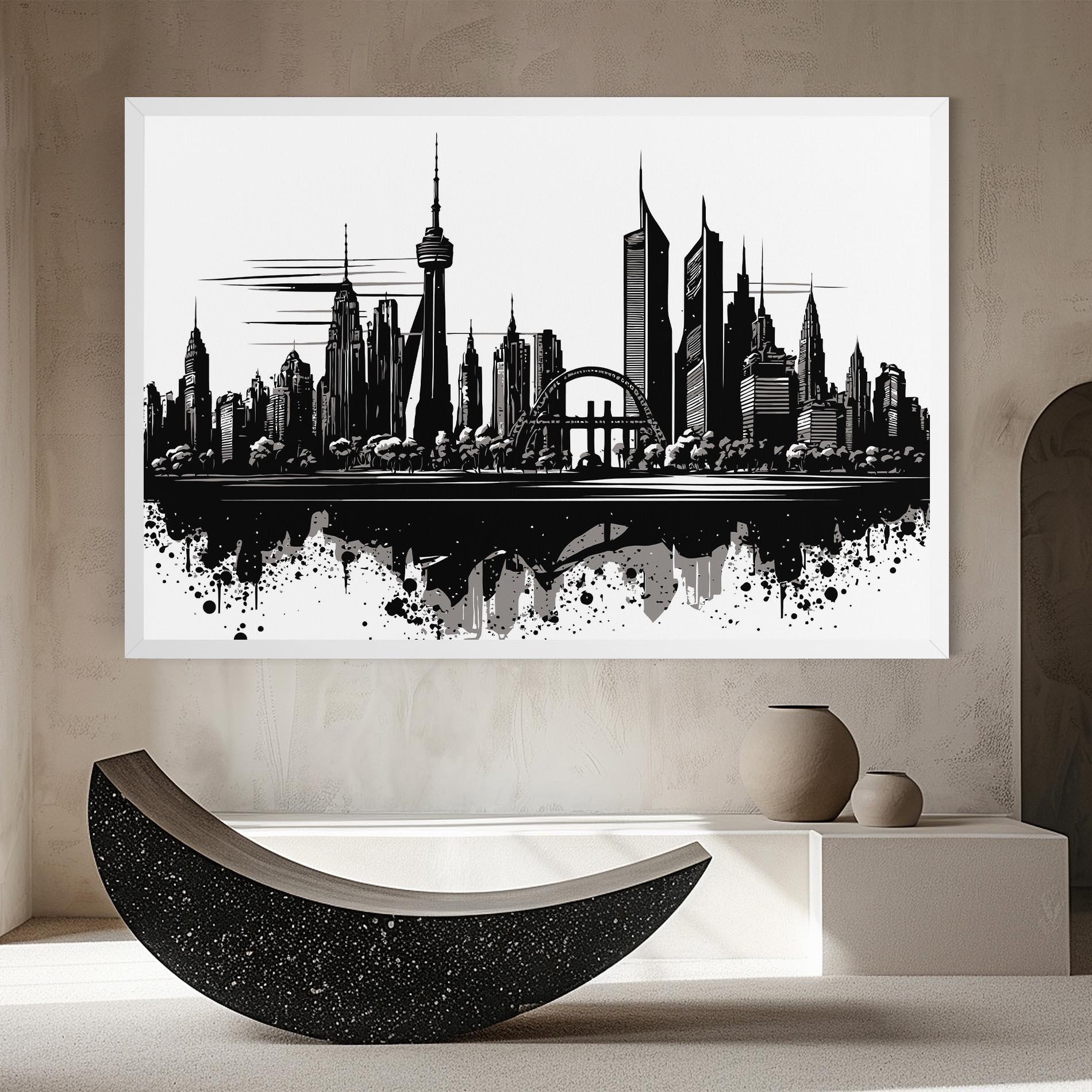 Vászonkép Black Ink City mockup 8