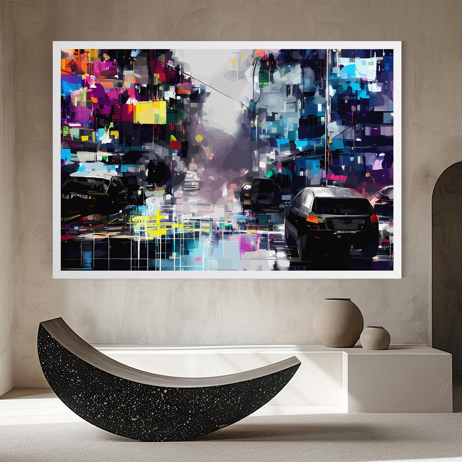 Vászonkép Grunge City Street mockup 8