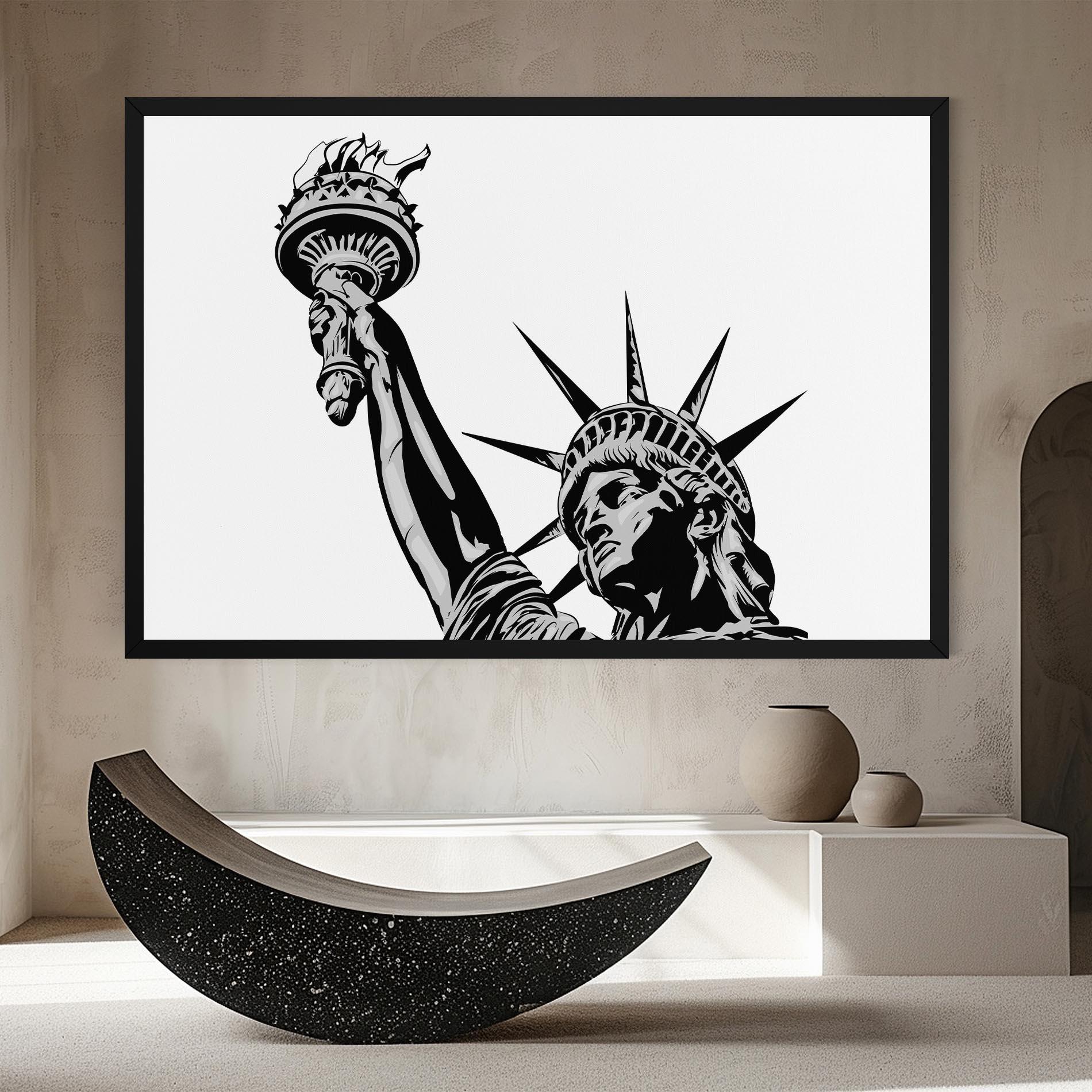 Vászonkép Liberty Statue Head mockup 8