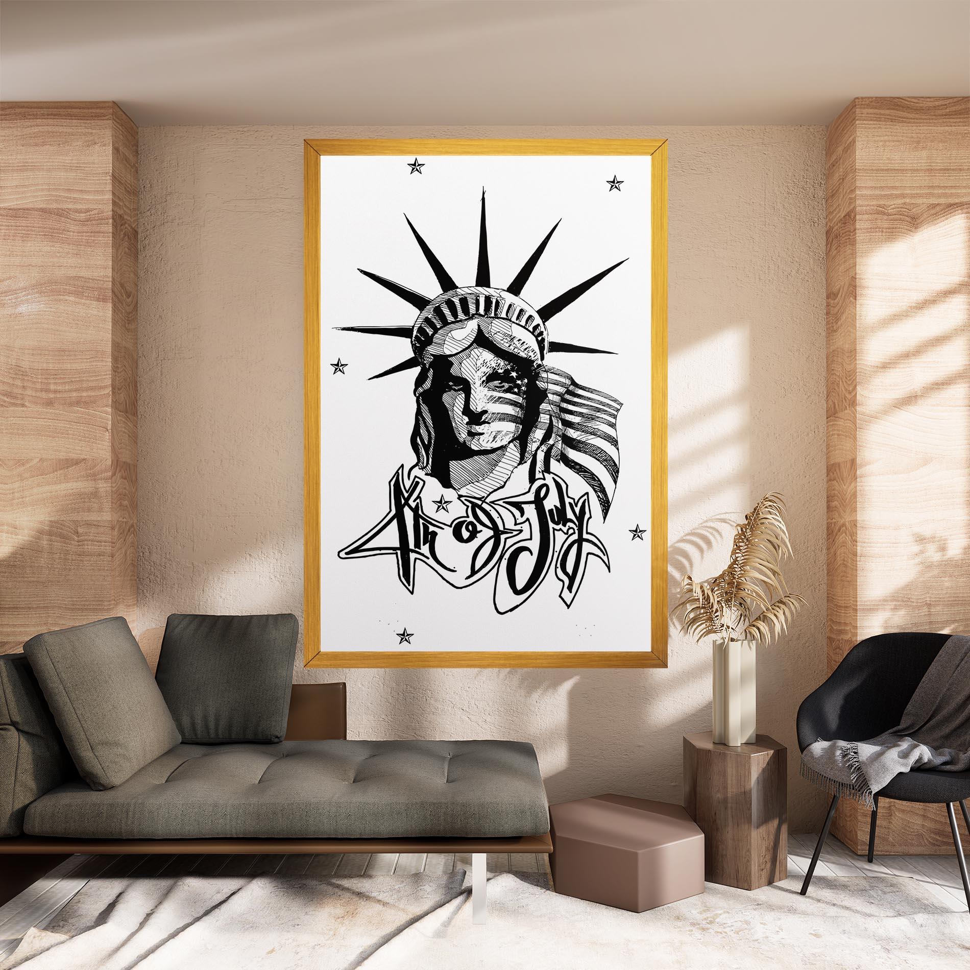 Vászonkép Head Of Liberty Statue mockup 8