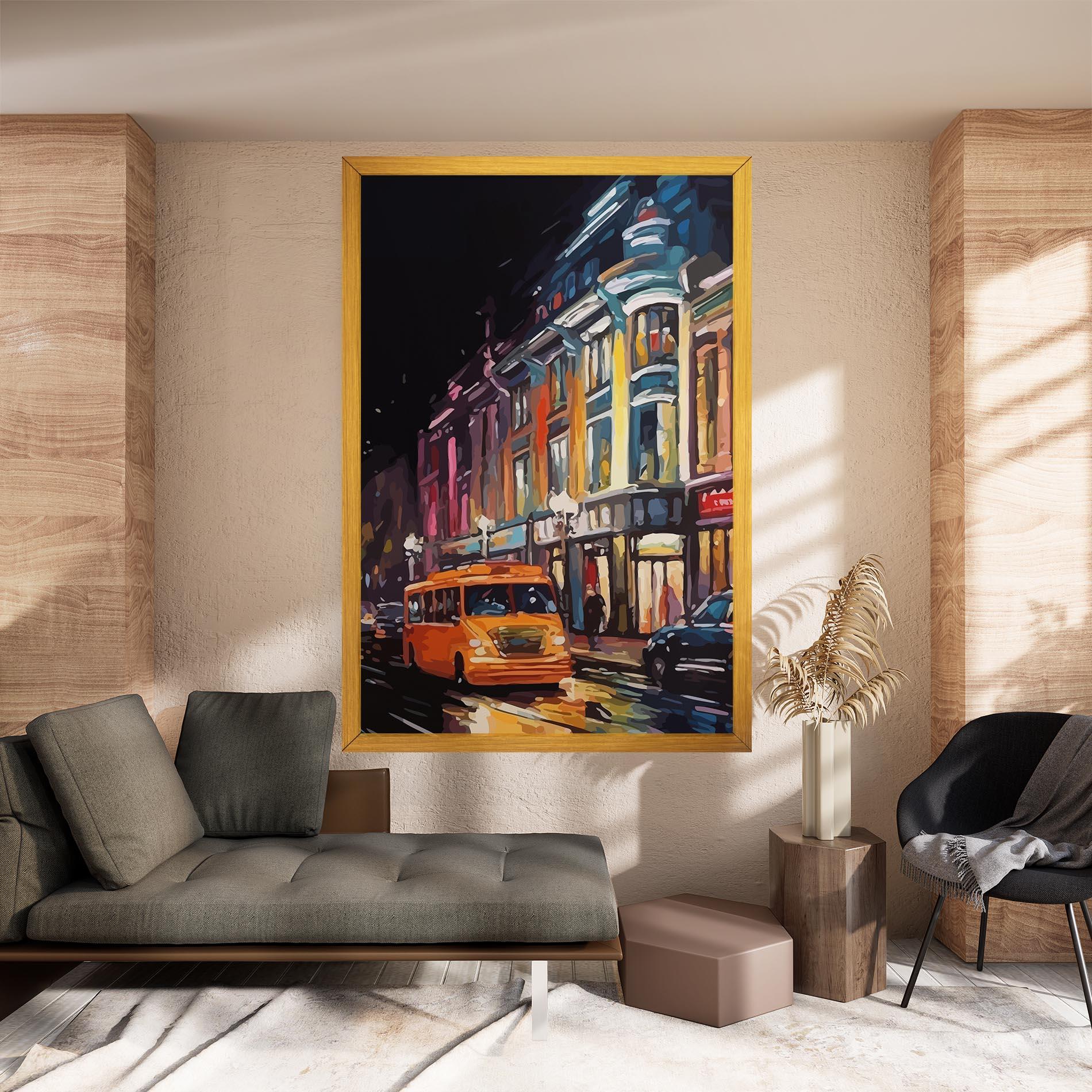 Vászonkép Yellow Car City Art mockup 8