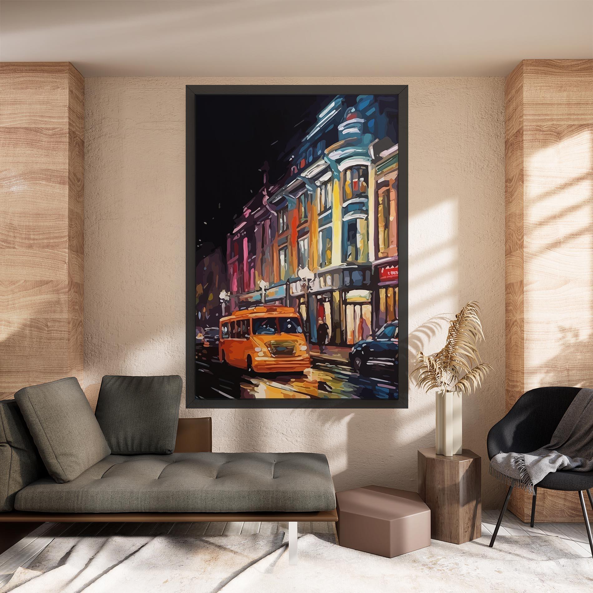 Vászonkép Yellow Car City Art mockup 8