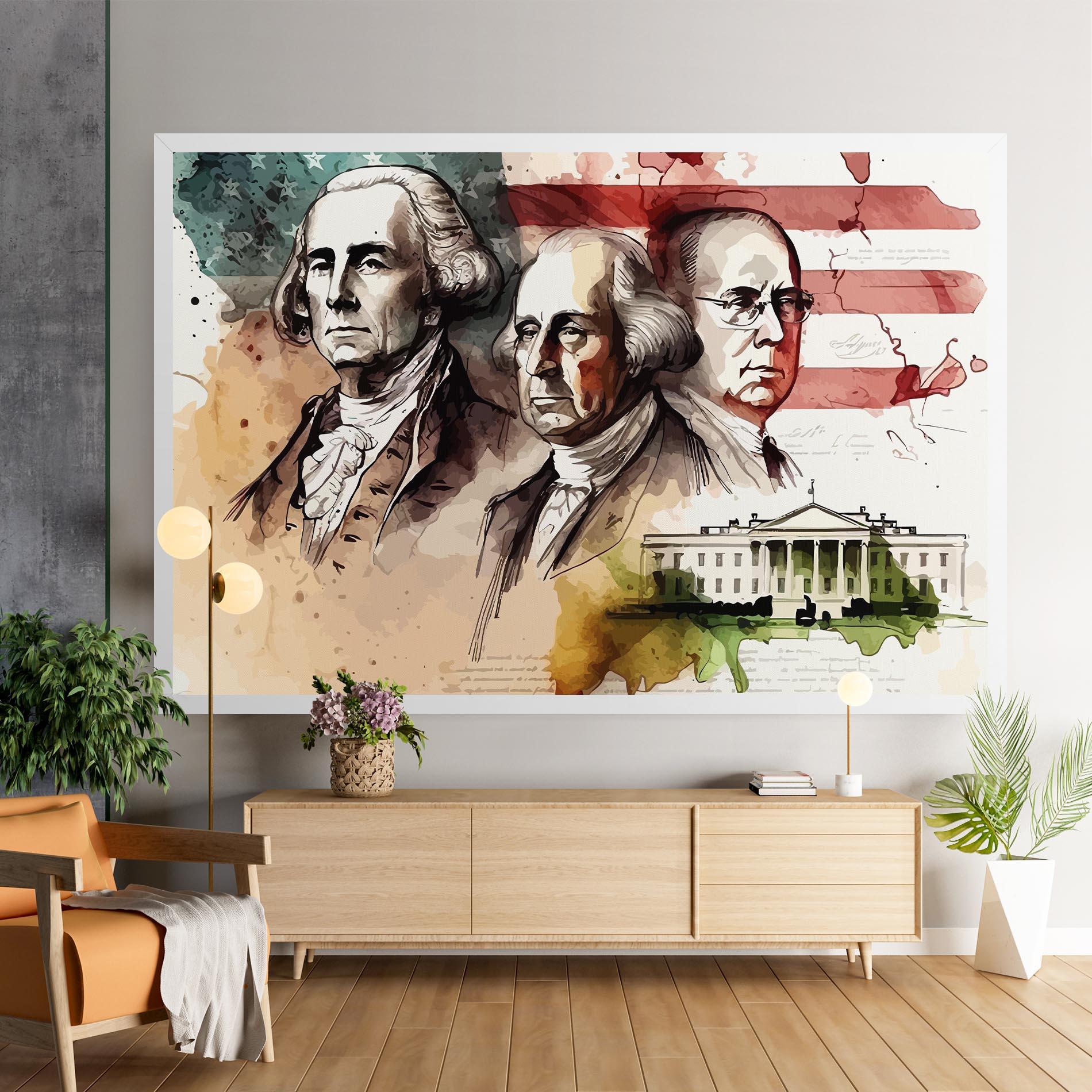 Vászonkép American Art Flag mockup 9