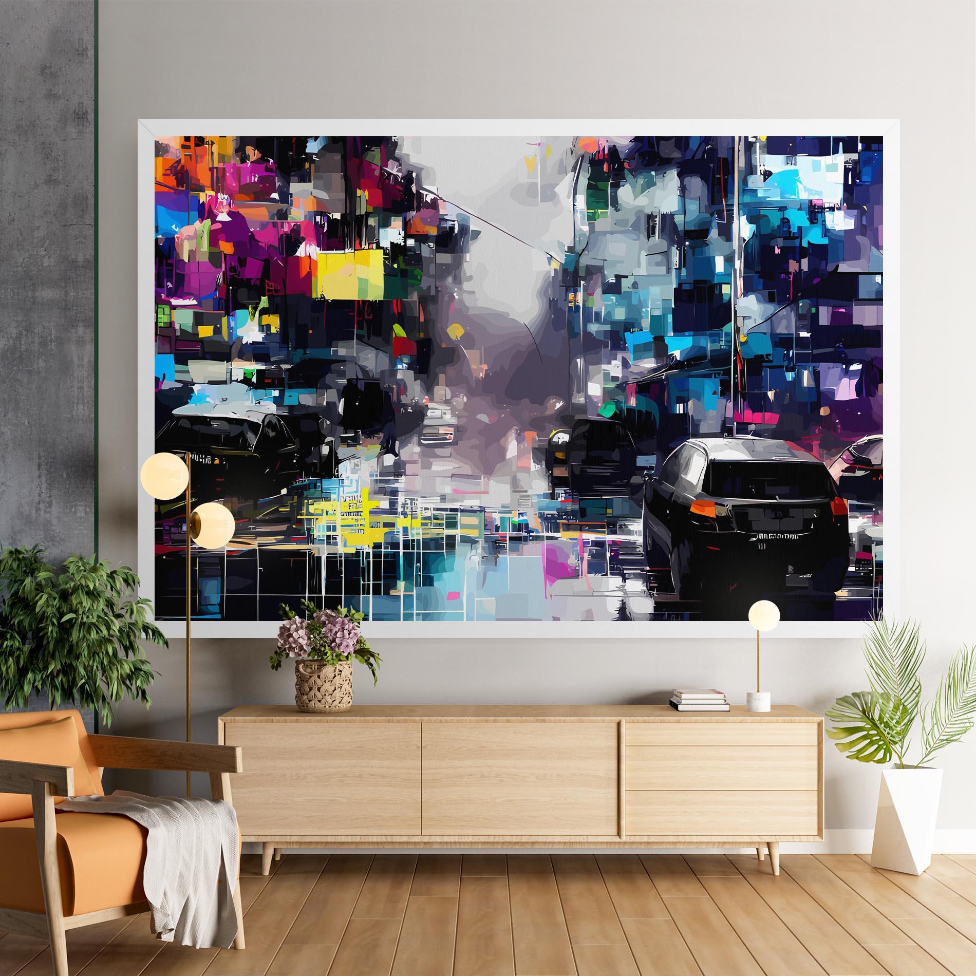 Vászonkép Grunge City Street mockup 9