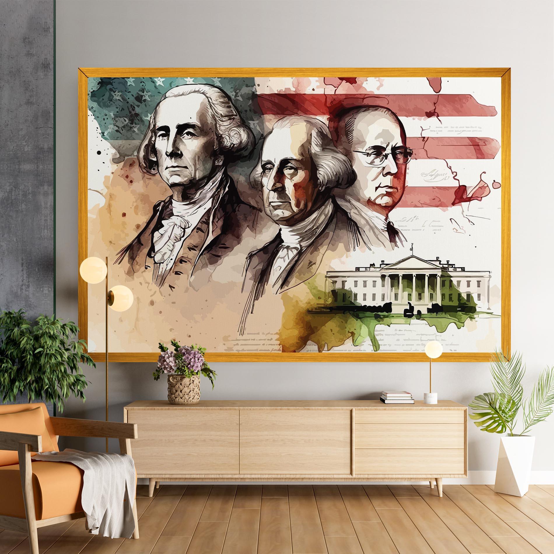 Vászonkép American Art Flag mockup 9