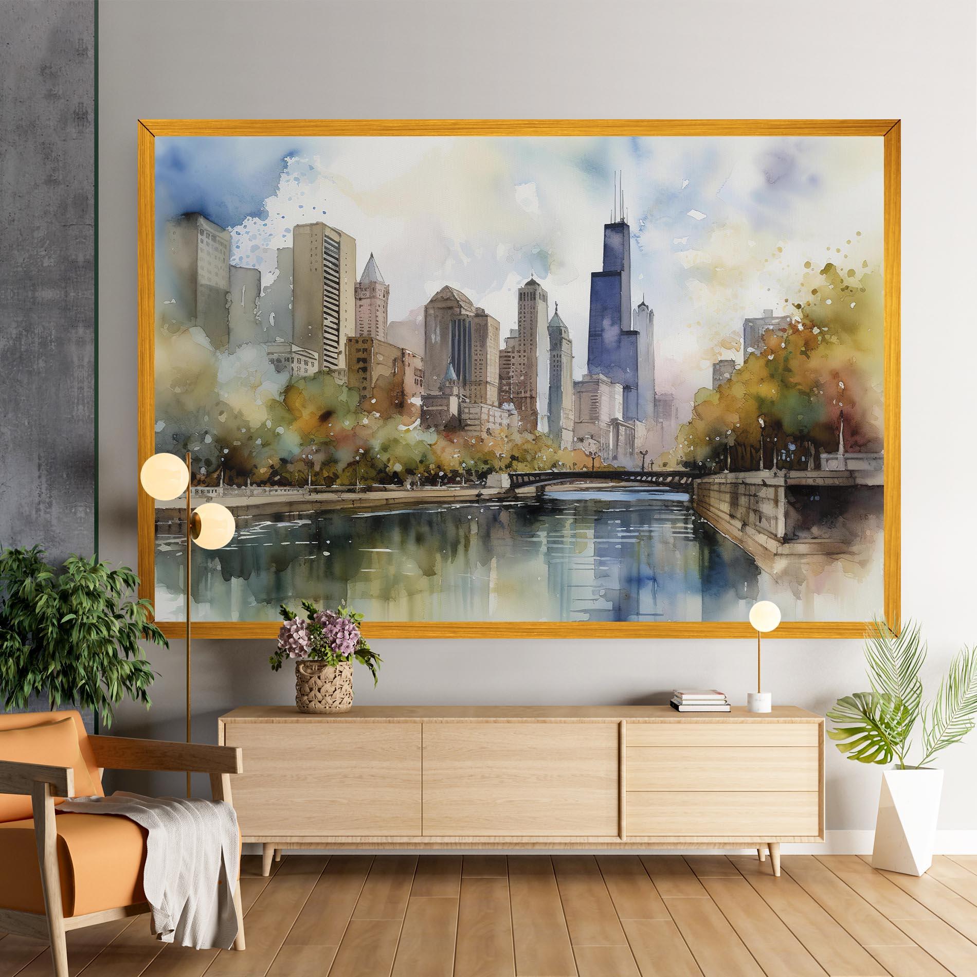 Vászonkép City Skyline Painting mockup 9