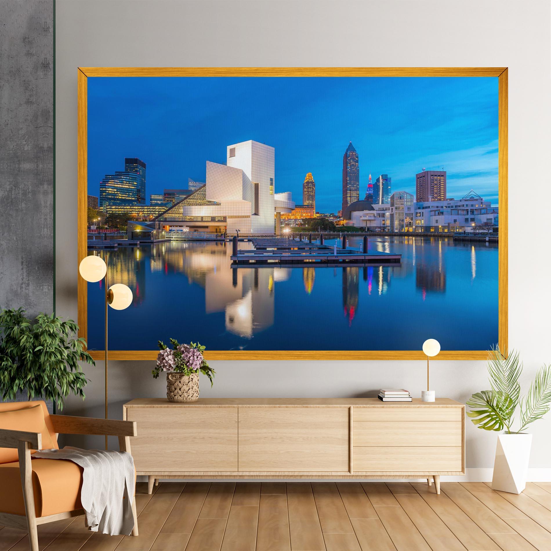 Vászonkép Lakefront Ohio Usa mockup 9