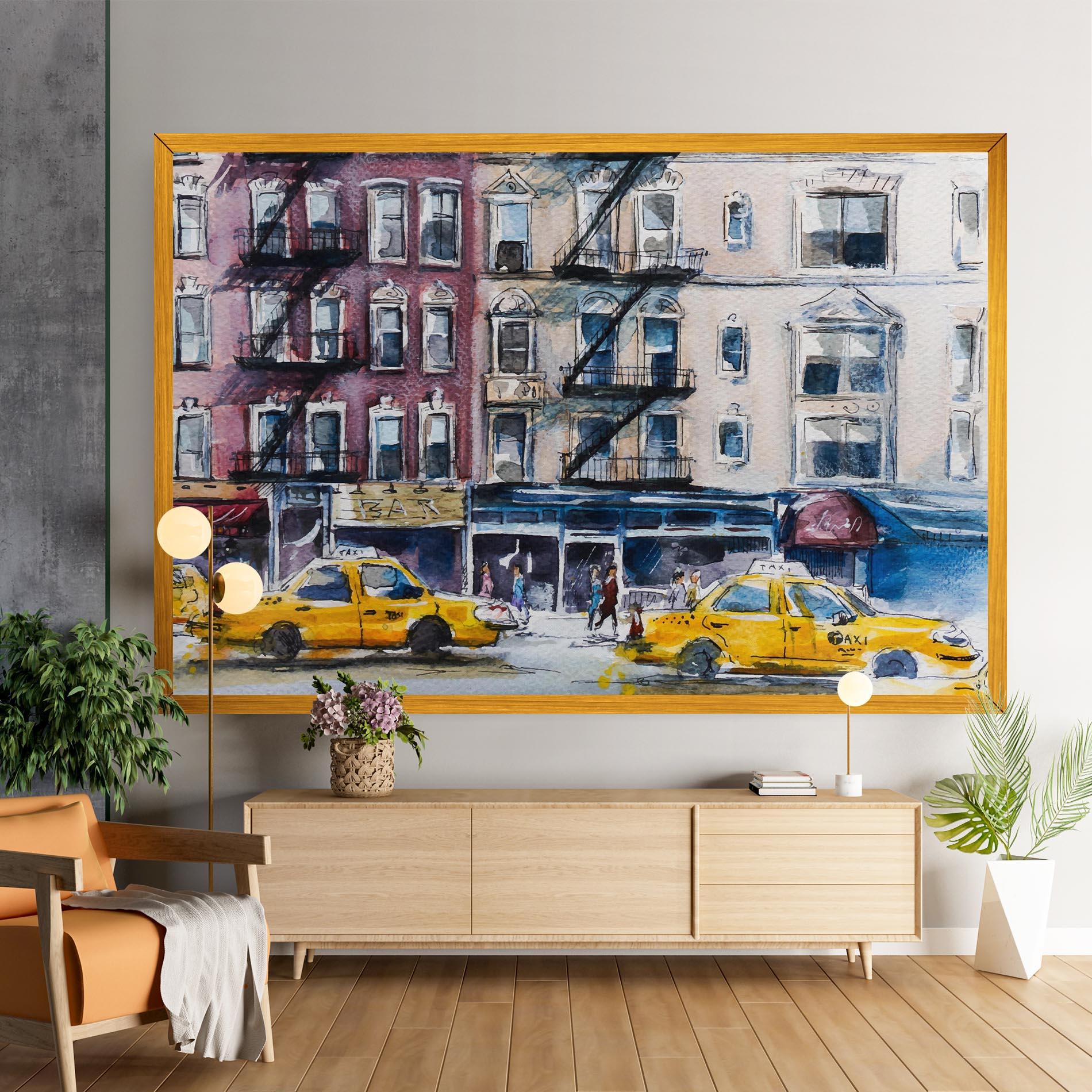 Vászonkép Newyork Taxi mockup 9