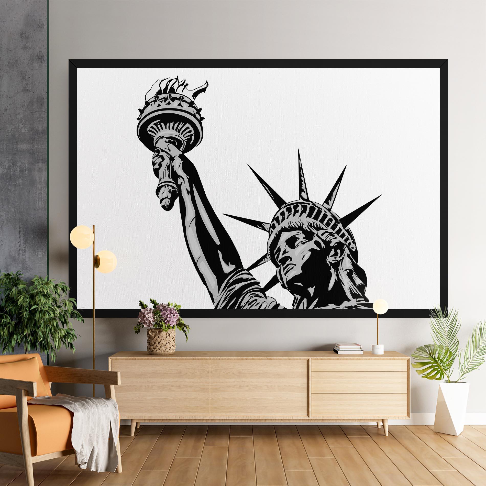 Vászonkép Liberty Statue Head mockup 9