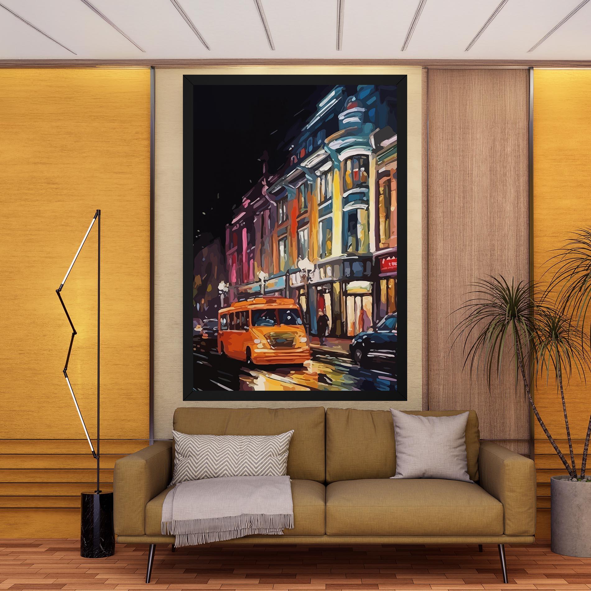 Vászonkép Yellow Car City Art mockup 9