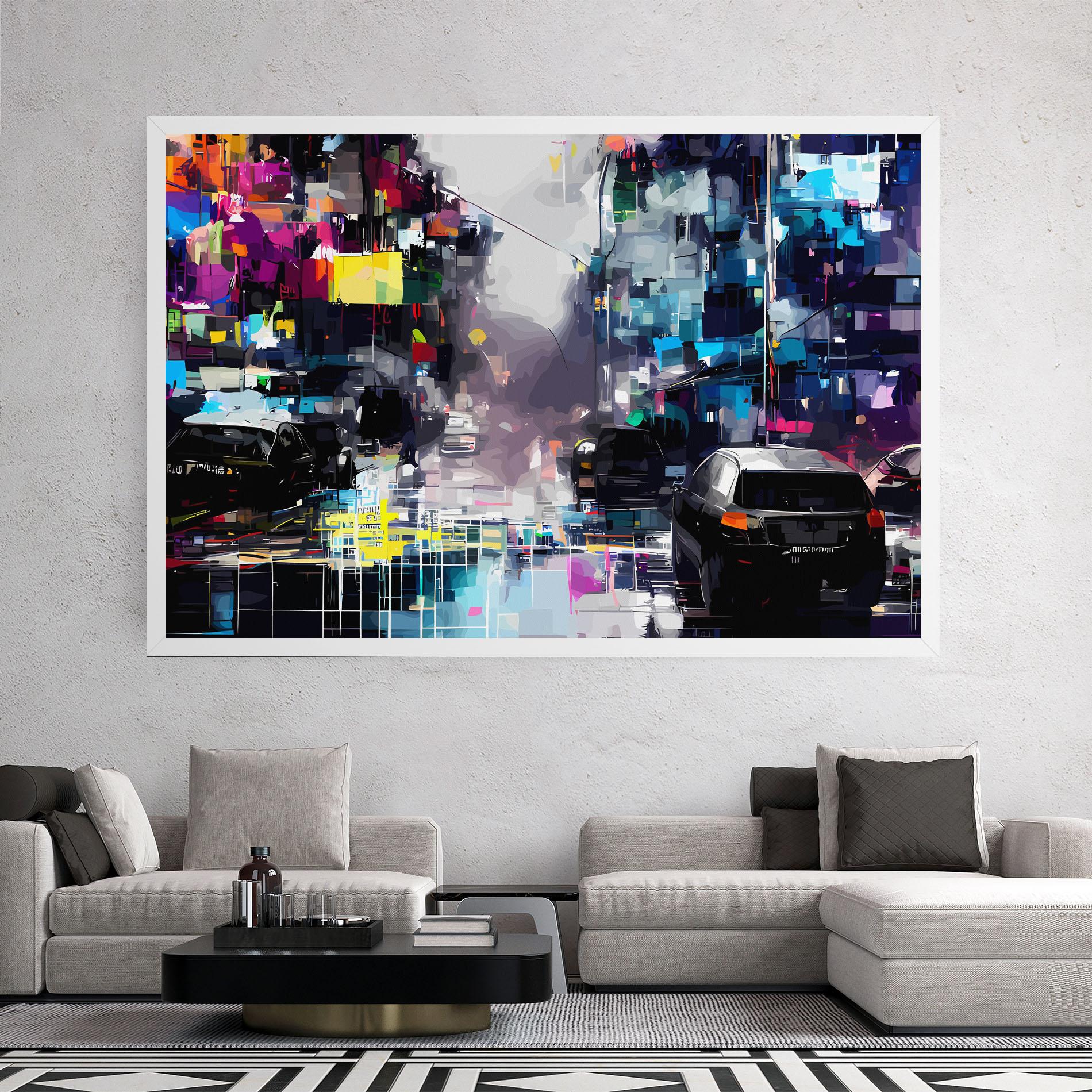 Vászonkép Grunge City Street mockup 2