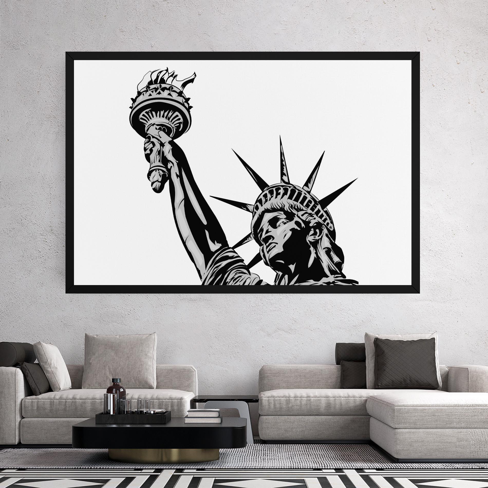 Vászonkép Liberty Statue Head mockup 2