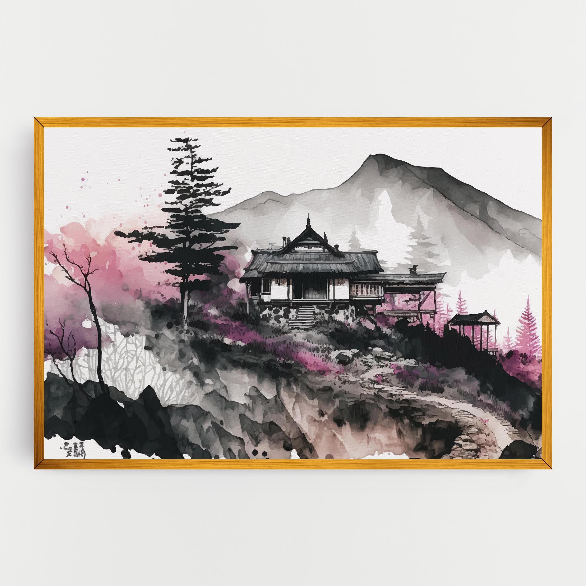 Vászonkép Japanese Temple Art mockup 0