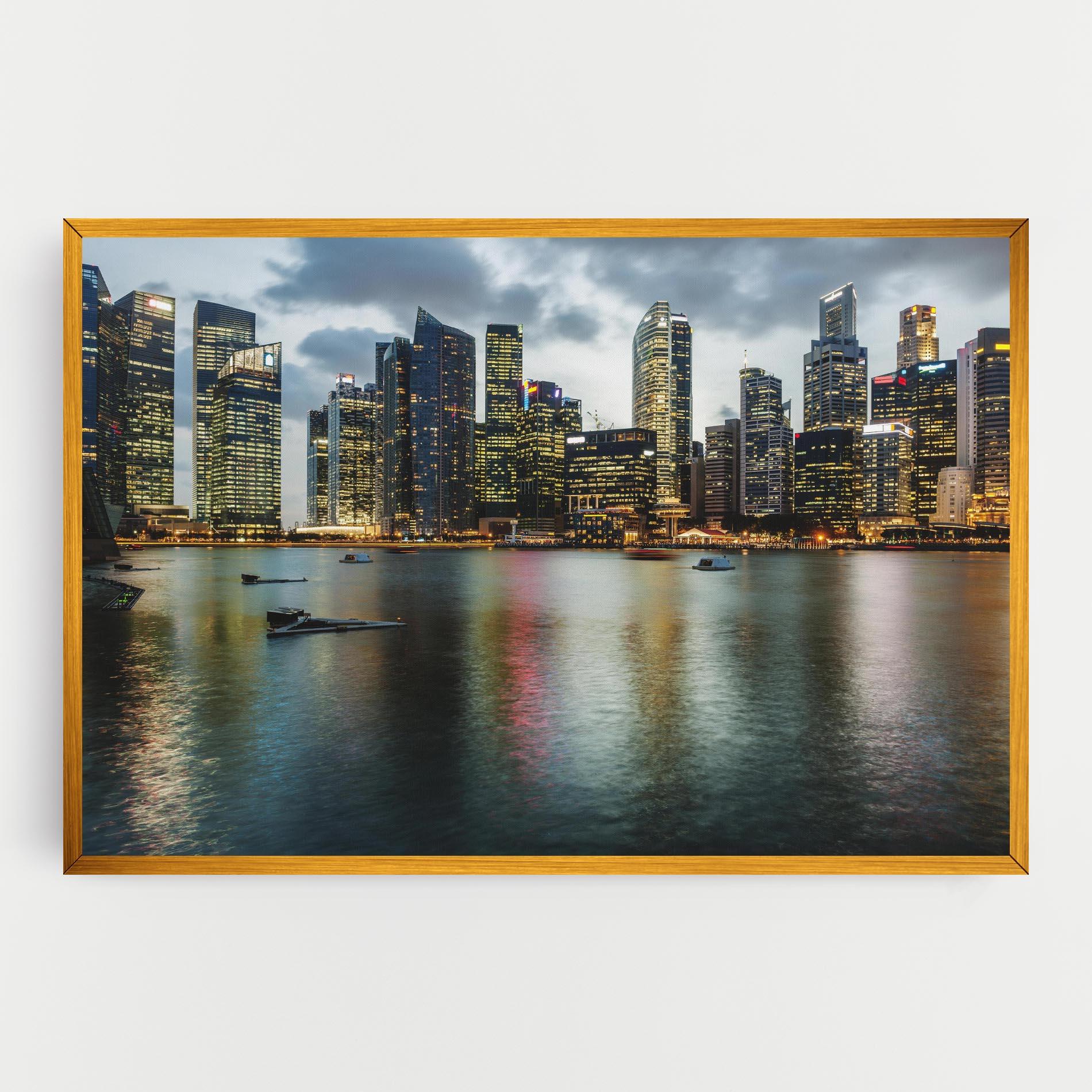 Vászonkép Singapore Skyline mockup 0