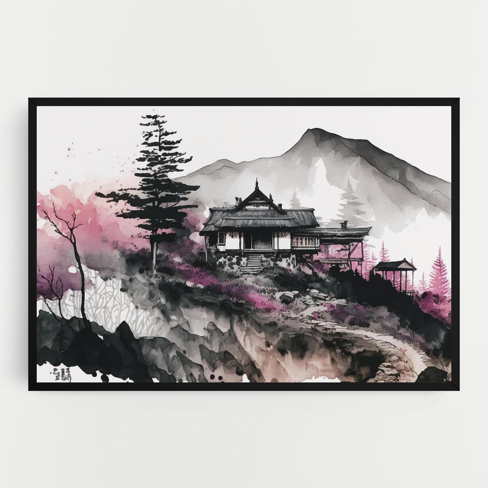 Vászonkép Japanese Temple Art mockup 0