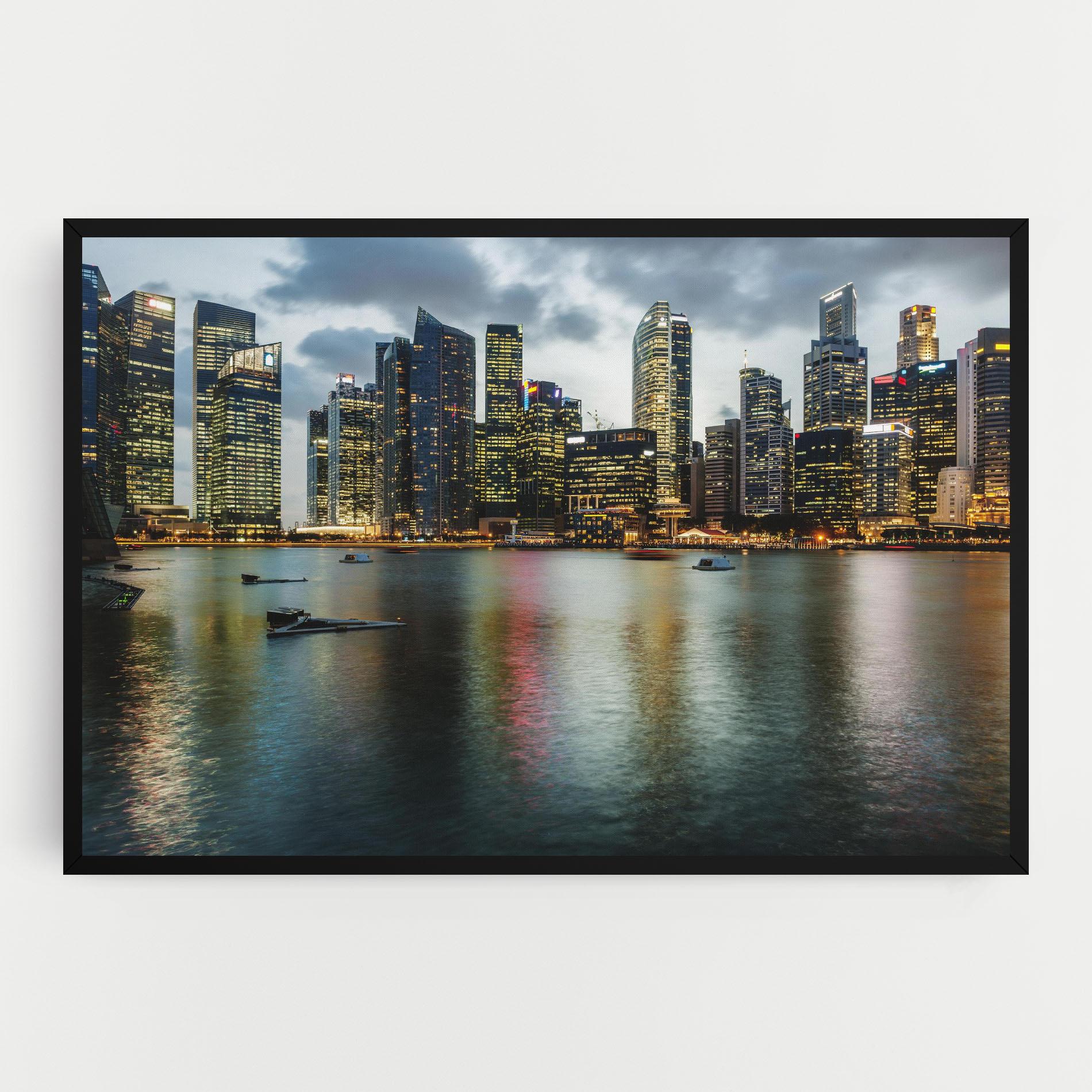 Vászonkép Singapore Skyline mockup 0