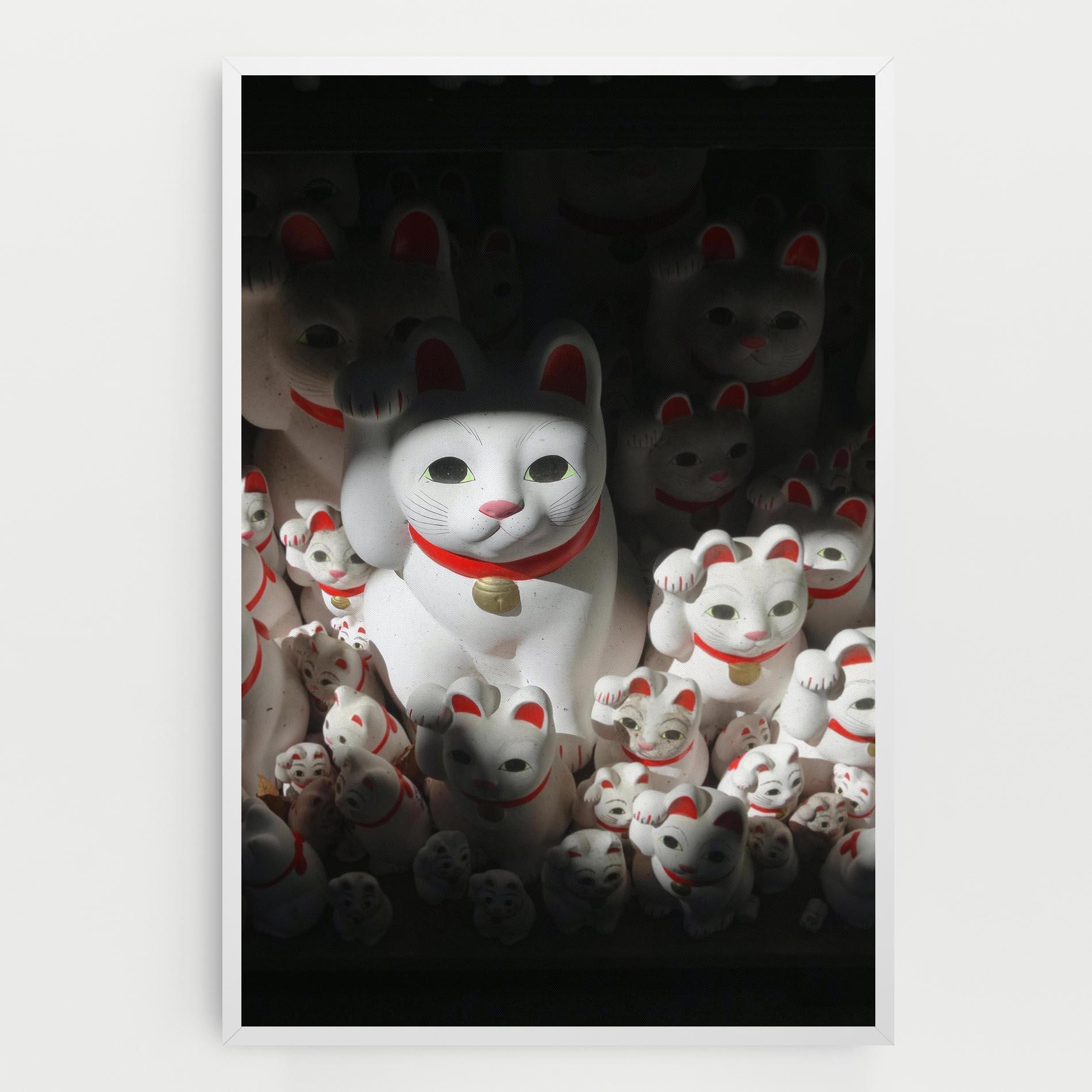 Vászonkép White Lucky Cats mockup 0