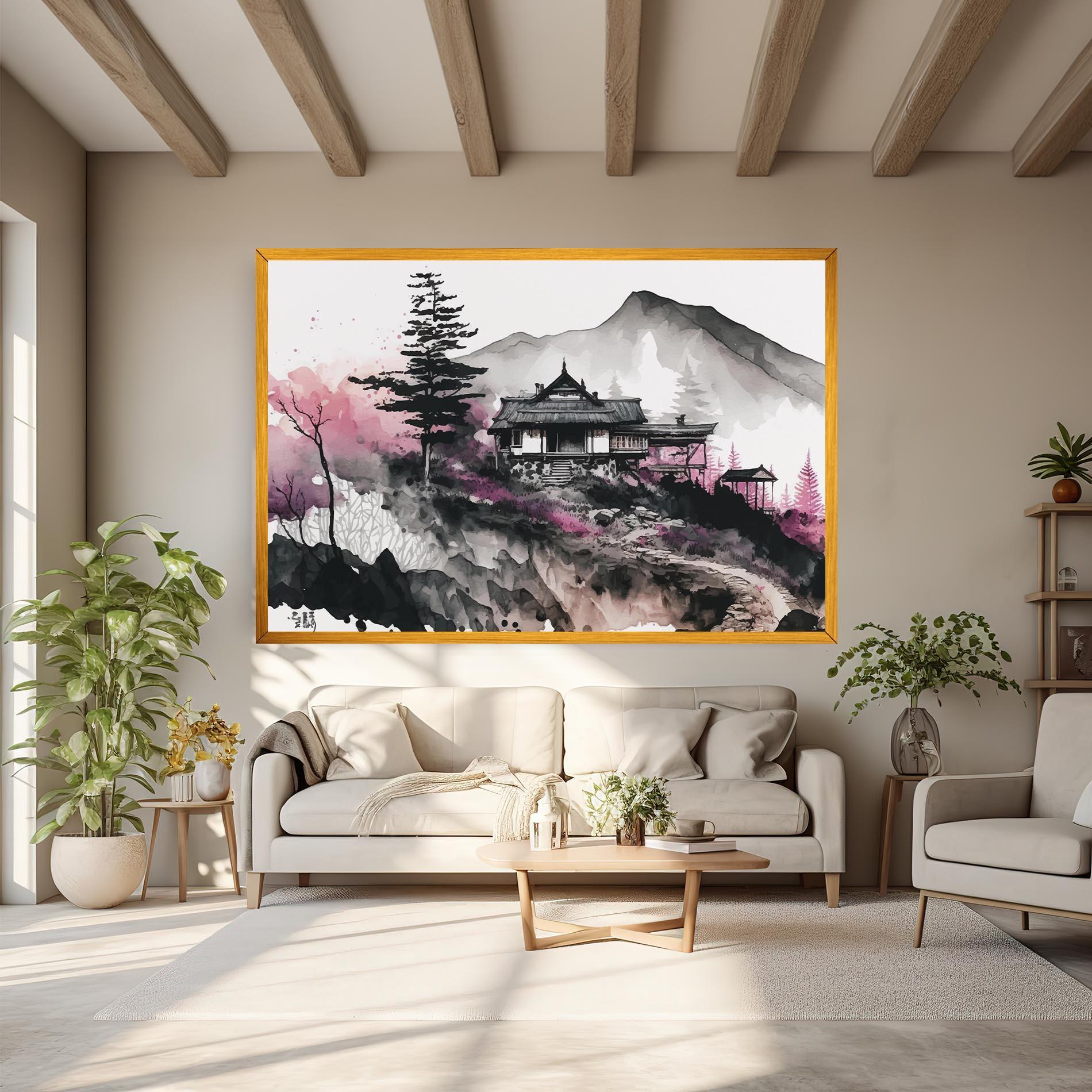 Vászonkép Japanese Temple Art mockup 6