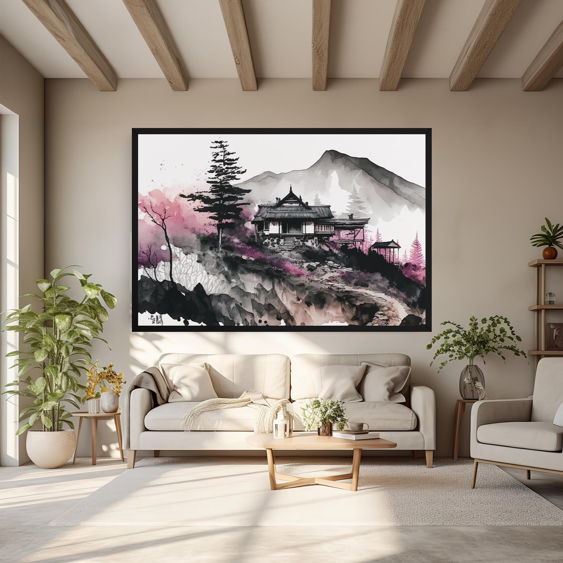 Vászonkép Japanese Temple Art mockup 6