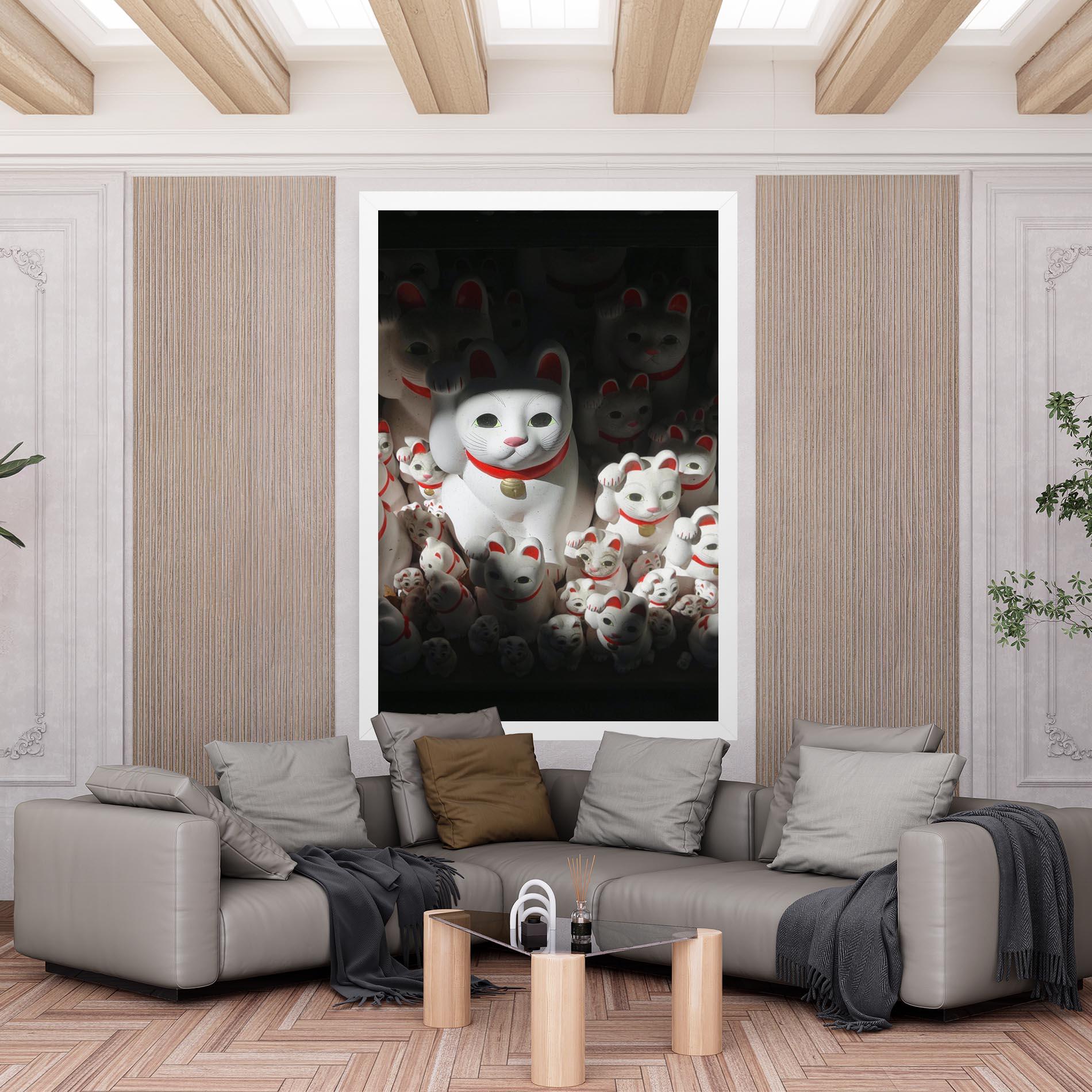 Vászonkép White Lucky Cats mockup 6