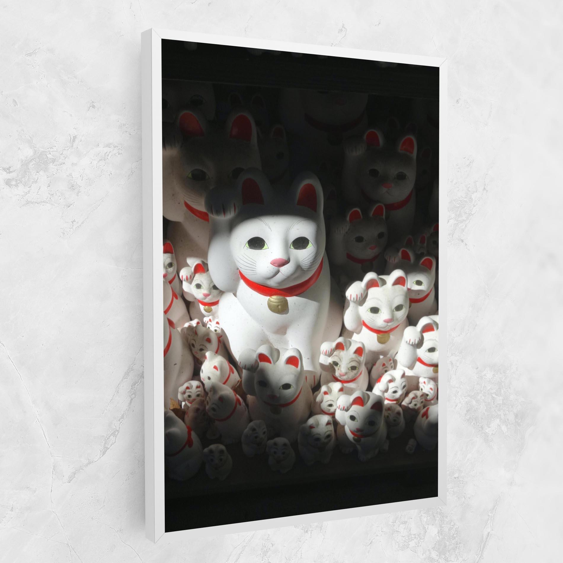 Vászonkép White Lucky Cats mockup 1
