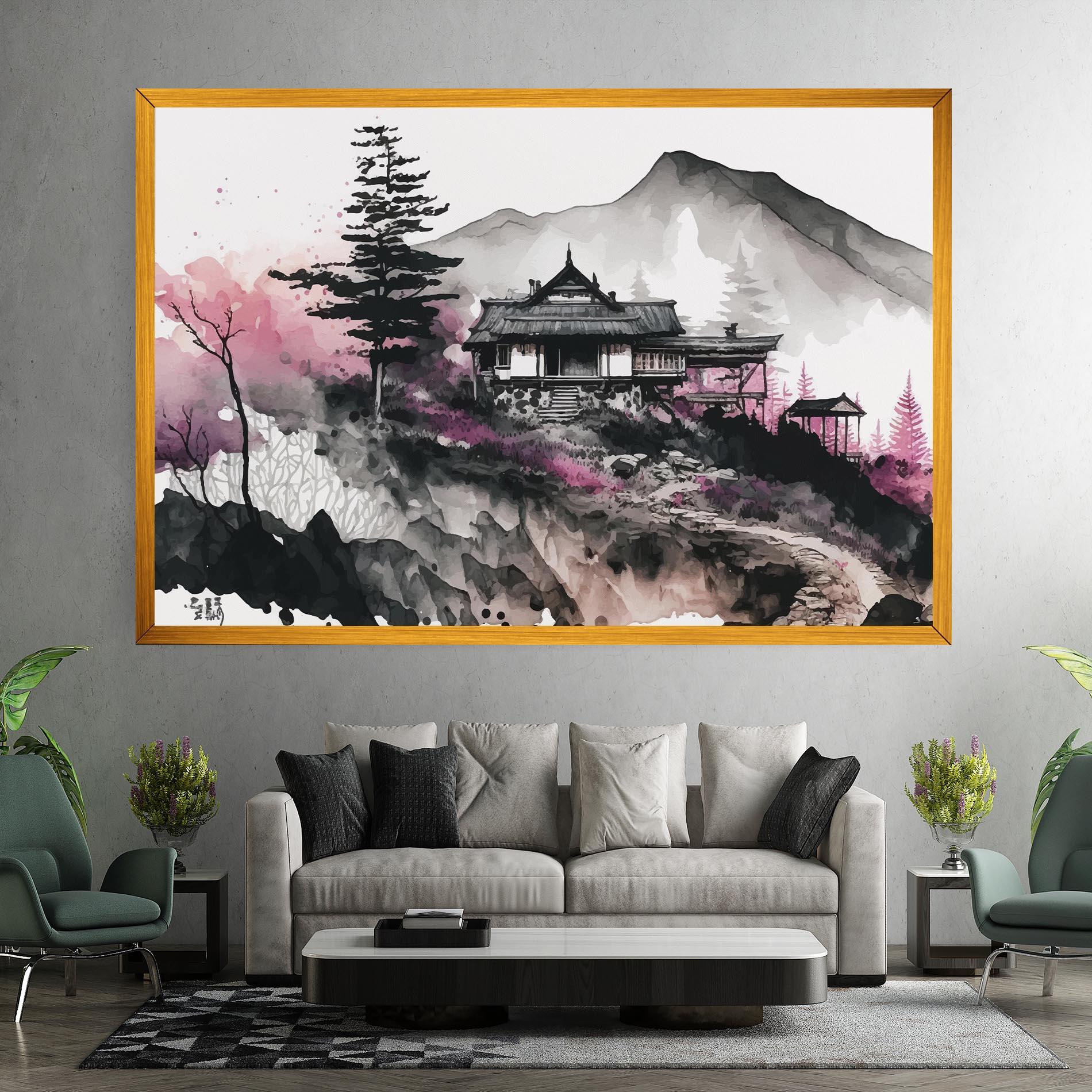 Vászonkép Japanese Temple Art mockup 7