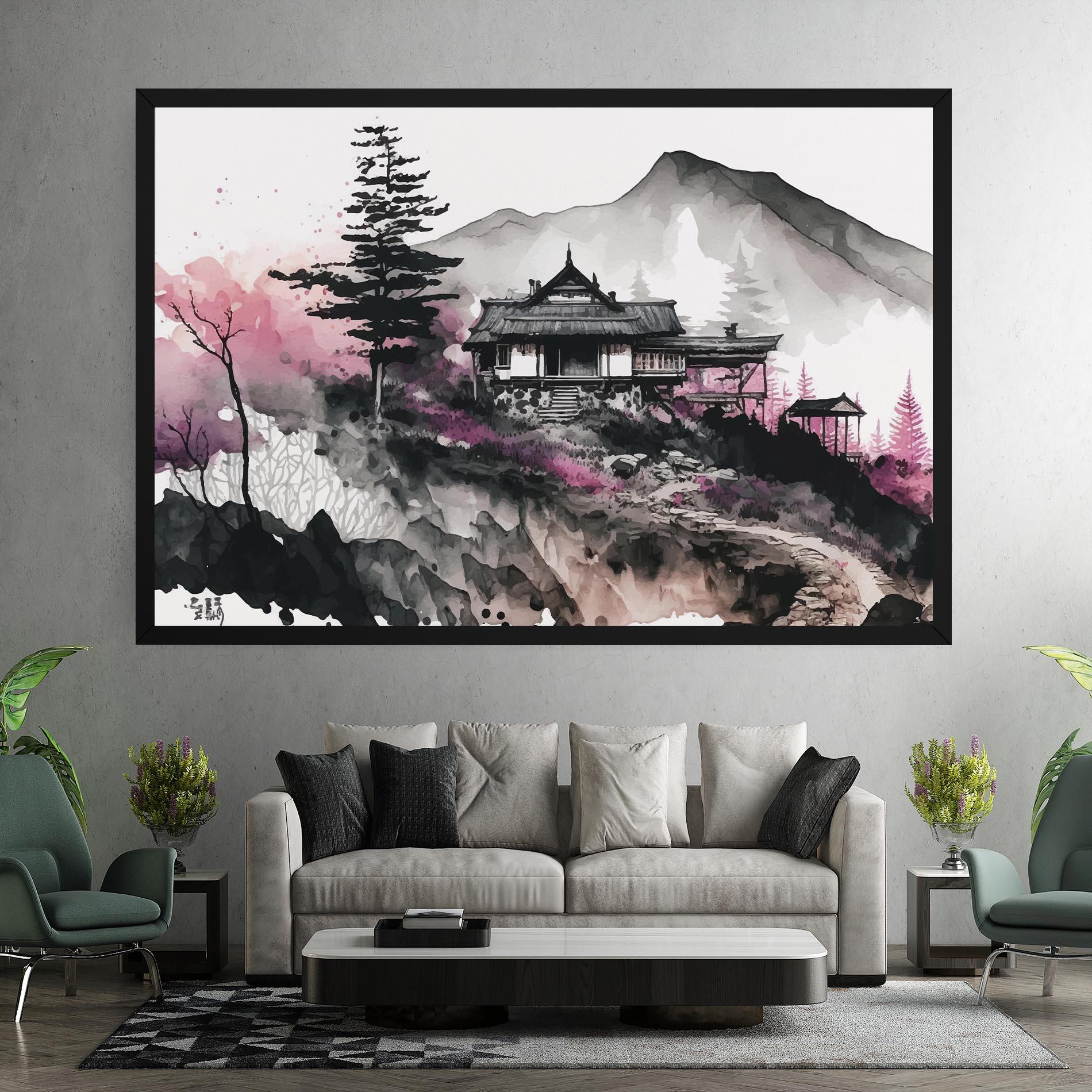 Vászonkép Japanese Temple Art mockup 7
