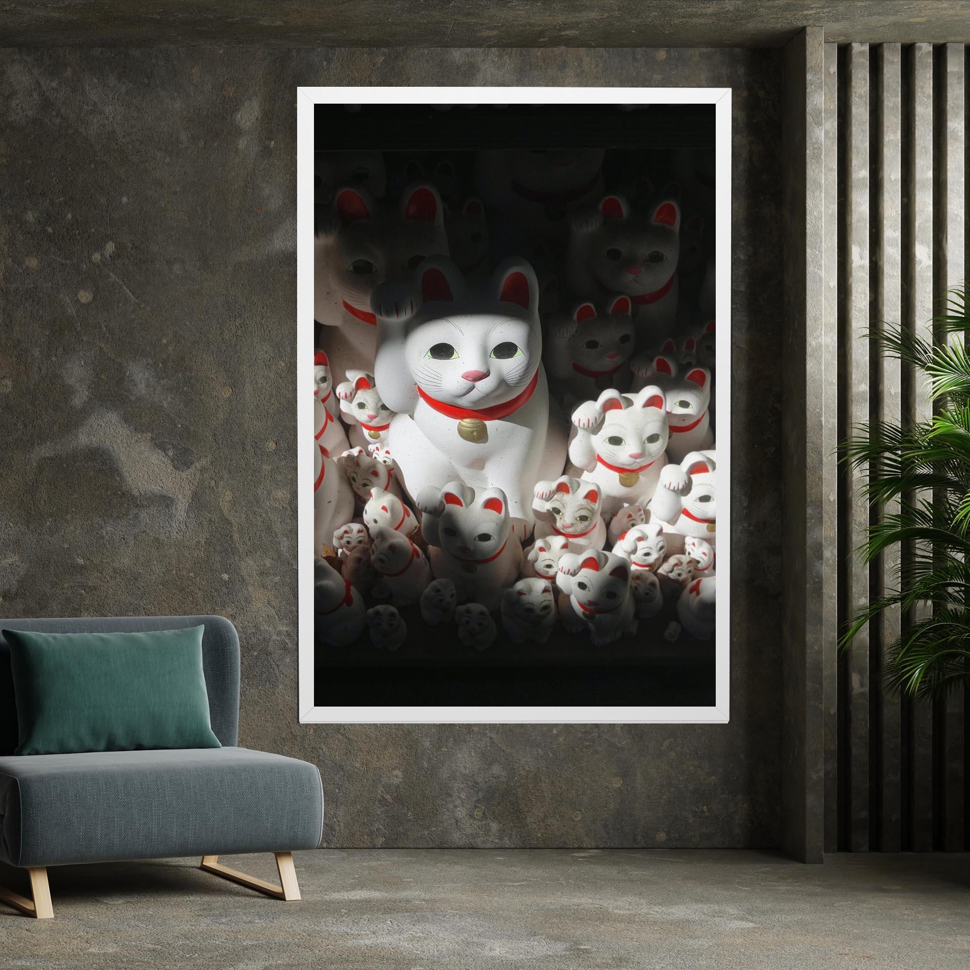 Vászonkép White Lucky Cats mockup 7