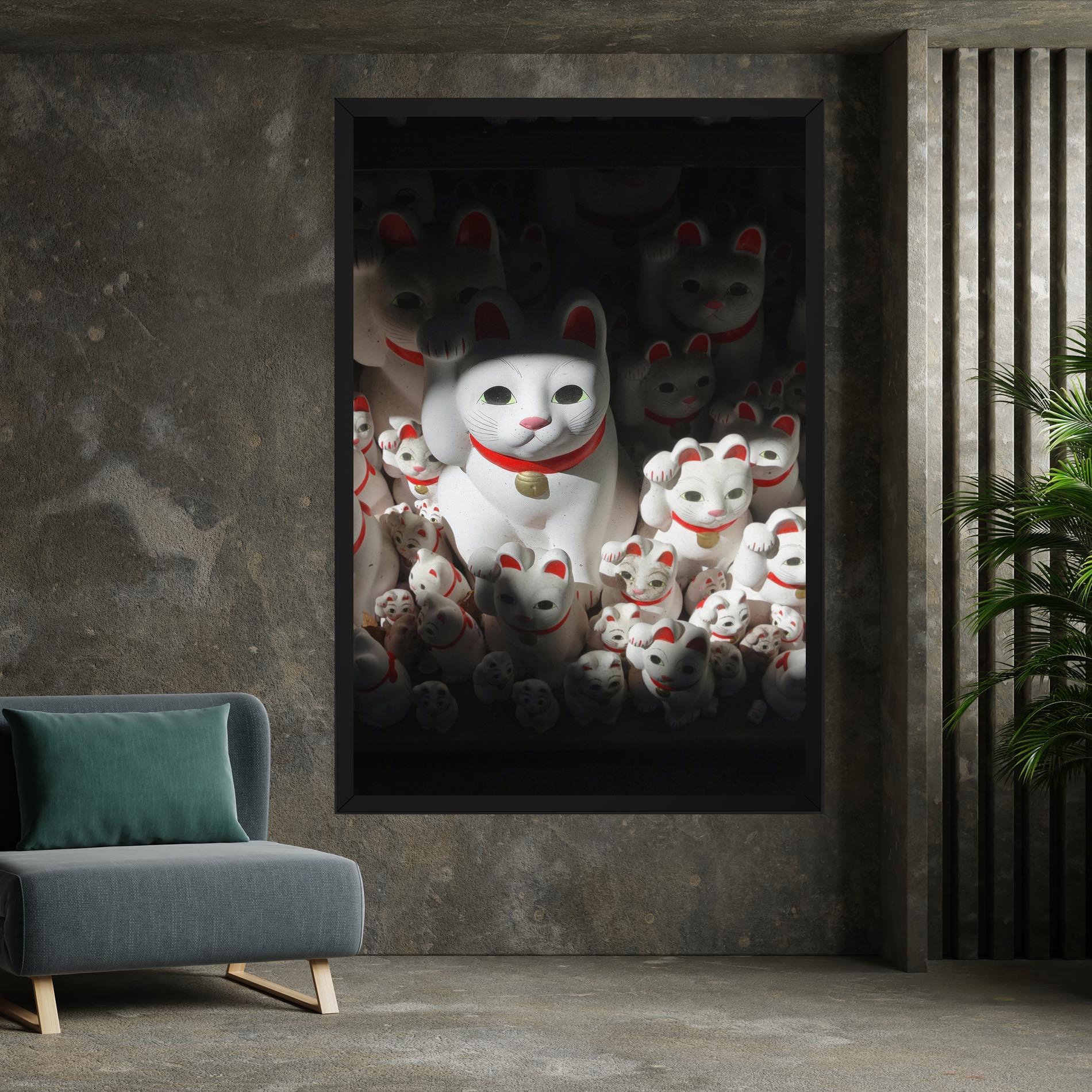 Vászonkép White Lucky Cats mockup 7