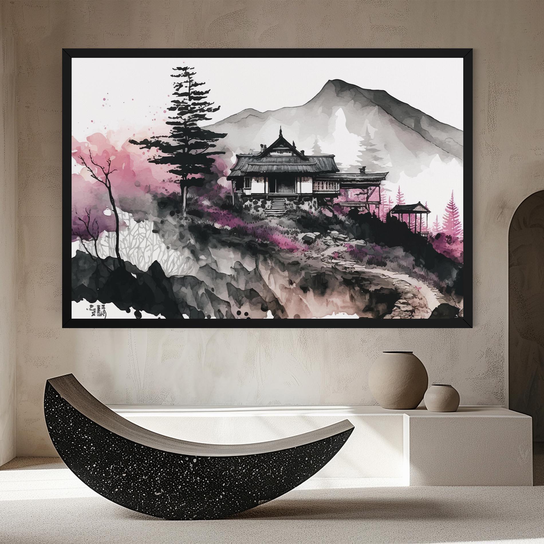Vászonkép Japanese Temple Art mockup 8
