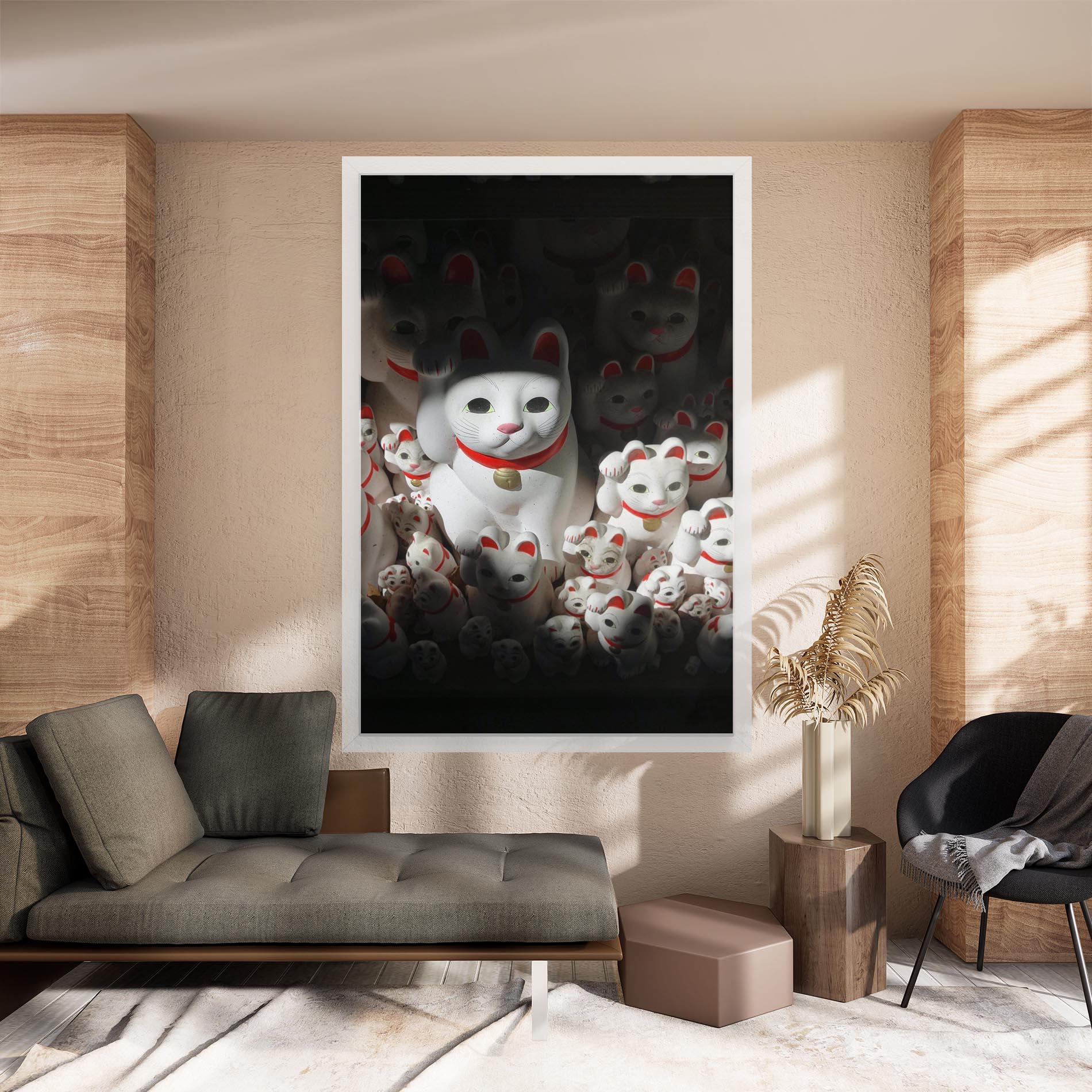 Vászonkép White Lucky Cats mockup 8