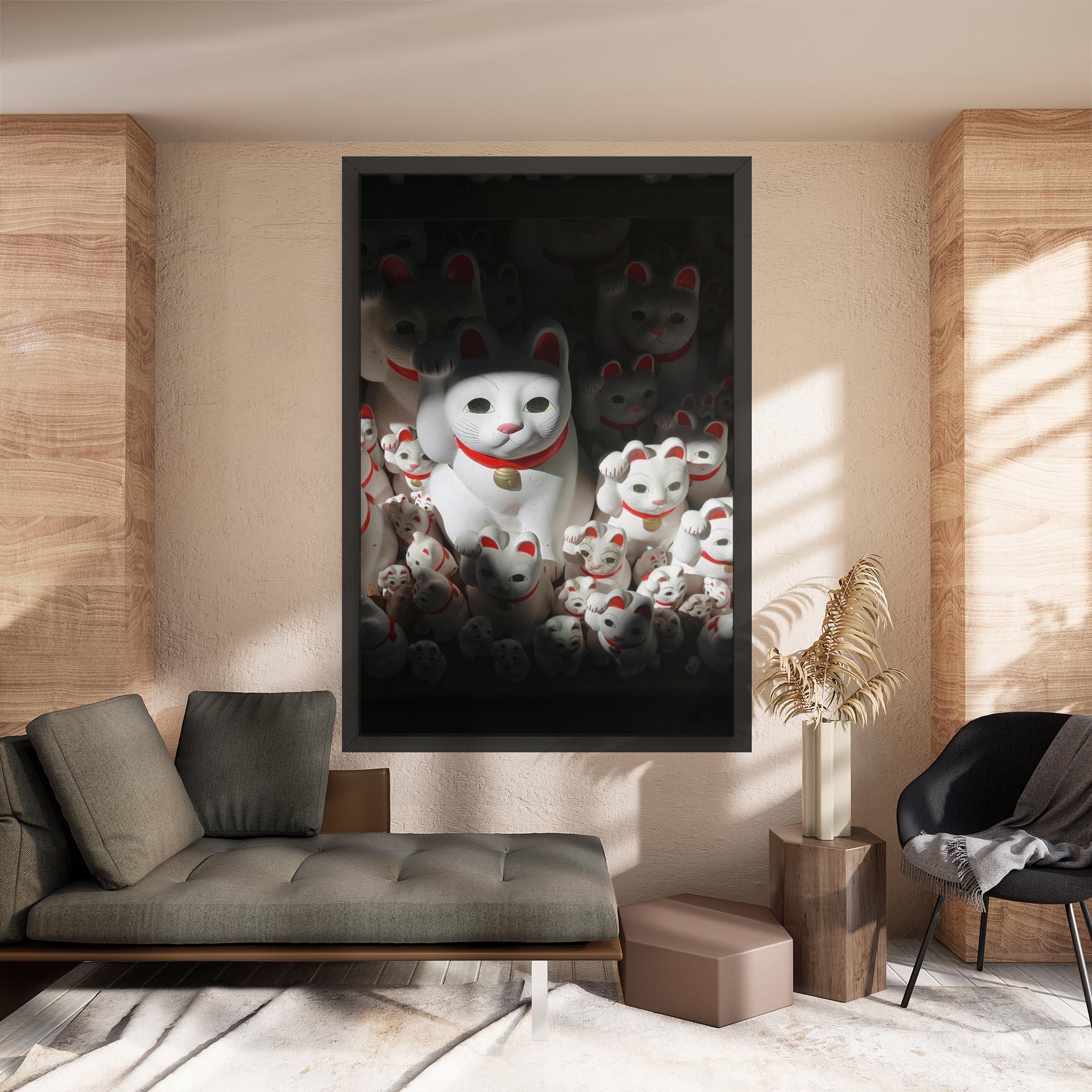 Vászonkép White Lucky Cats mockup 8