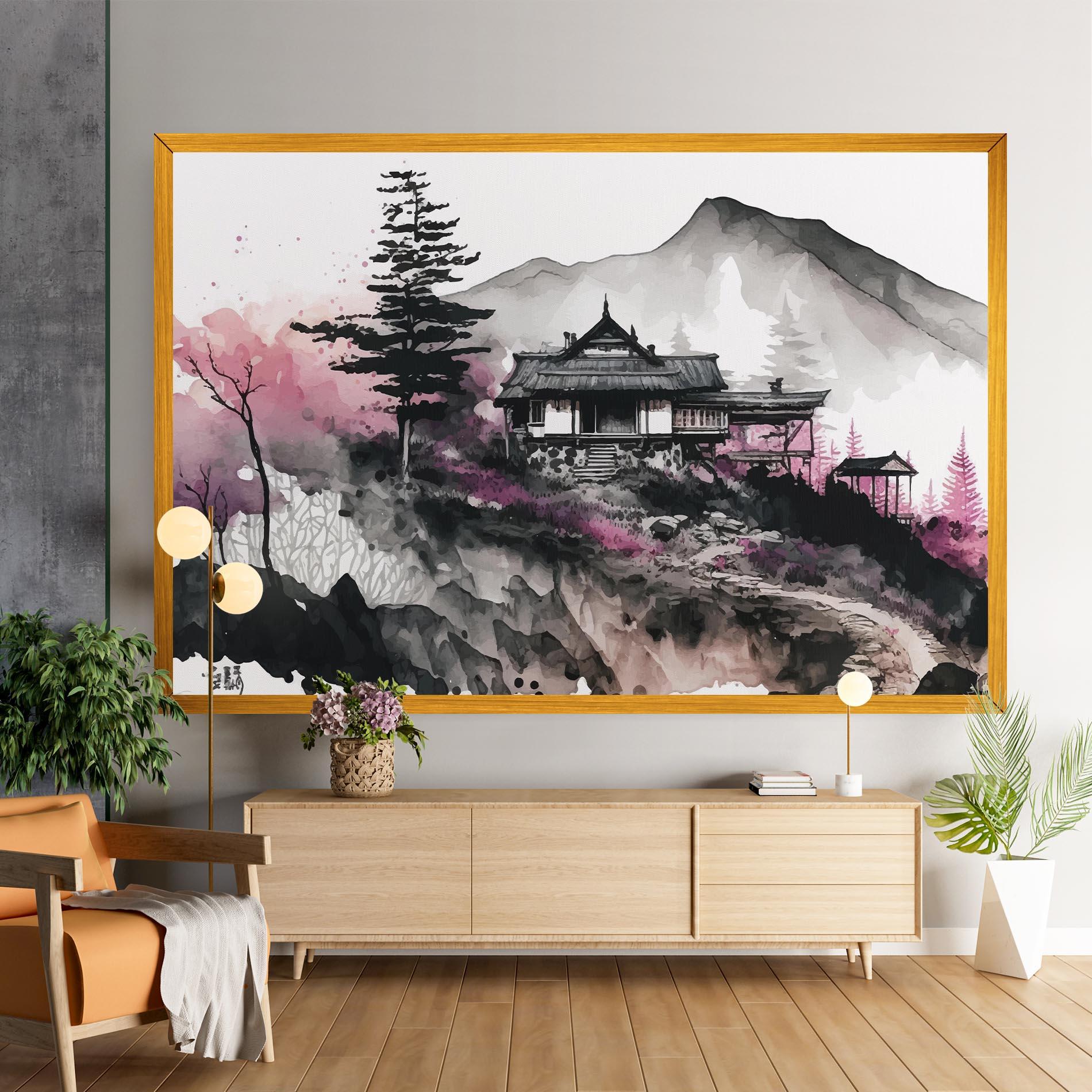 Vászonkép Japanese Temple Art mockup 9