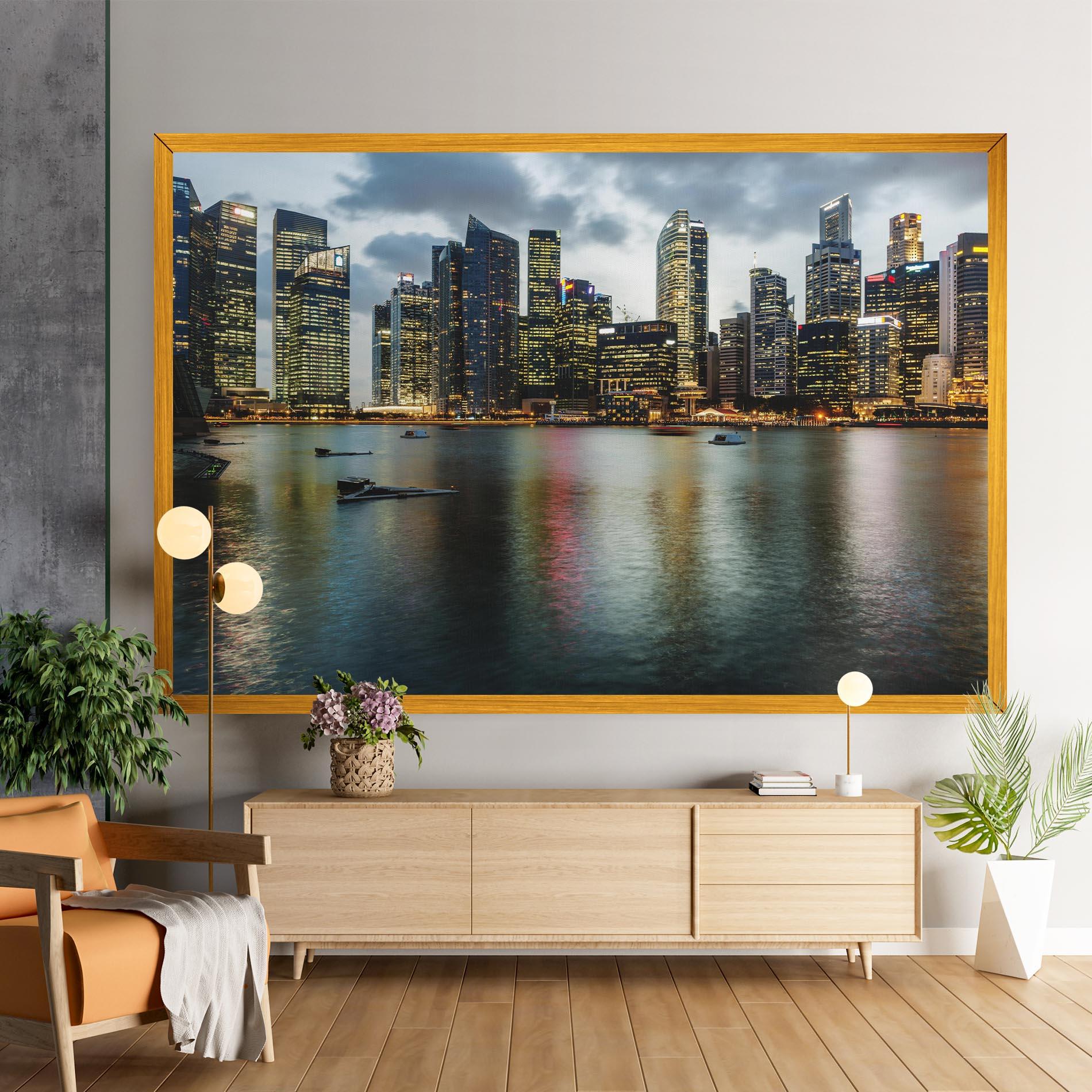 Vászonkép Singapore Skyline mockup 9