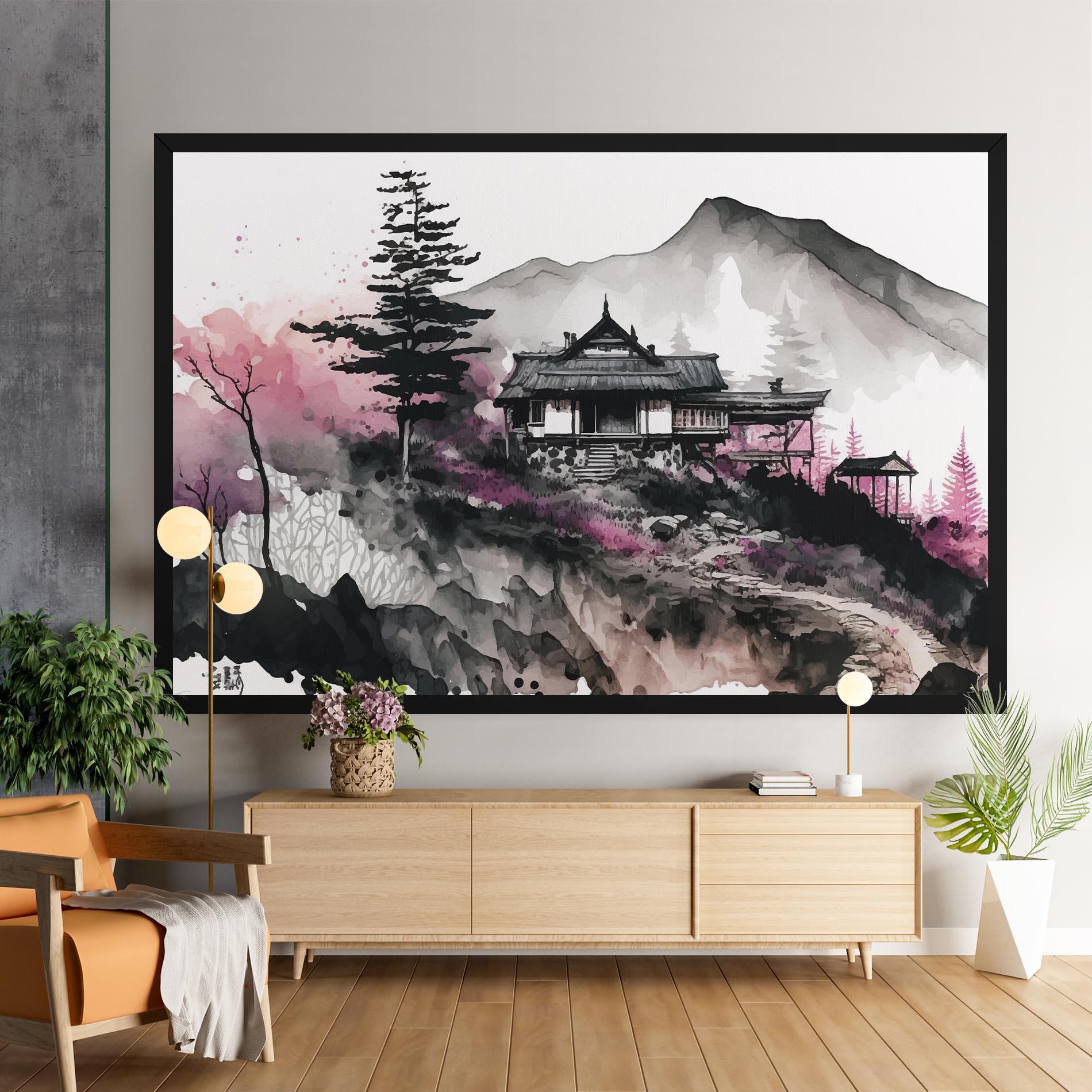 Vászonkép Japanese Temple Art mockup 9