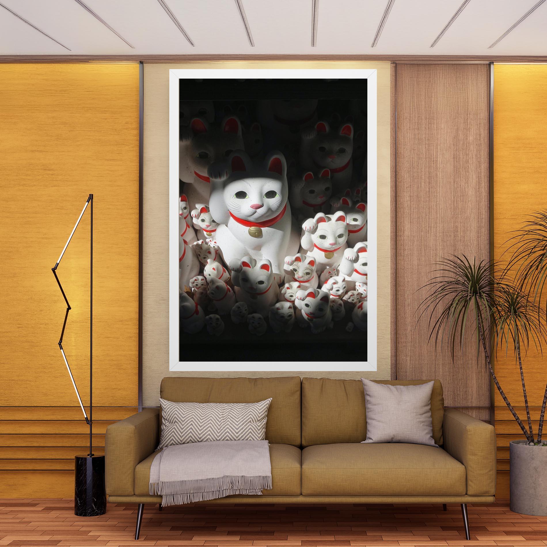 Vászonkép White Lucky Cats mockup 9